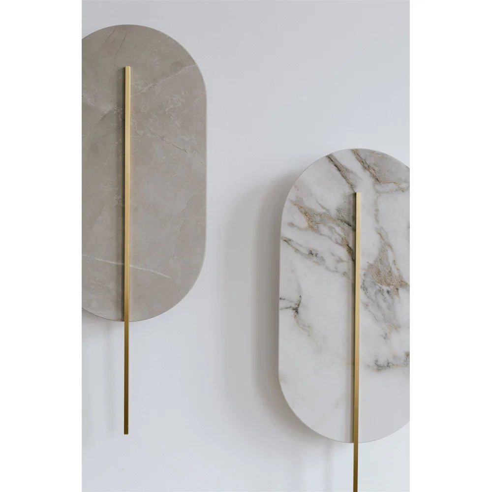 ROKKE STONE beige quartz sintered stone wall lamp