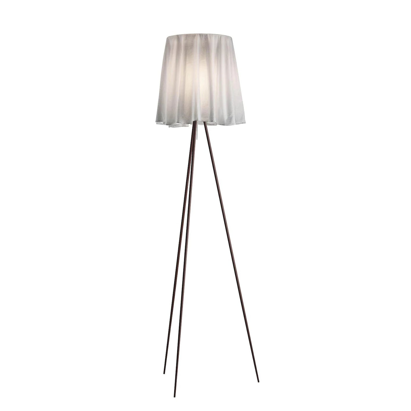 Stojací lampa ROSY ANGELIS šedá s hnědým podstavcem