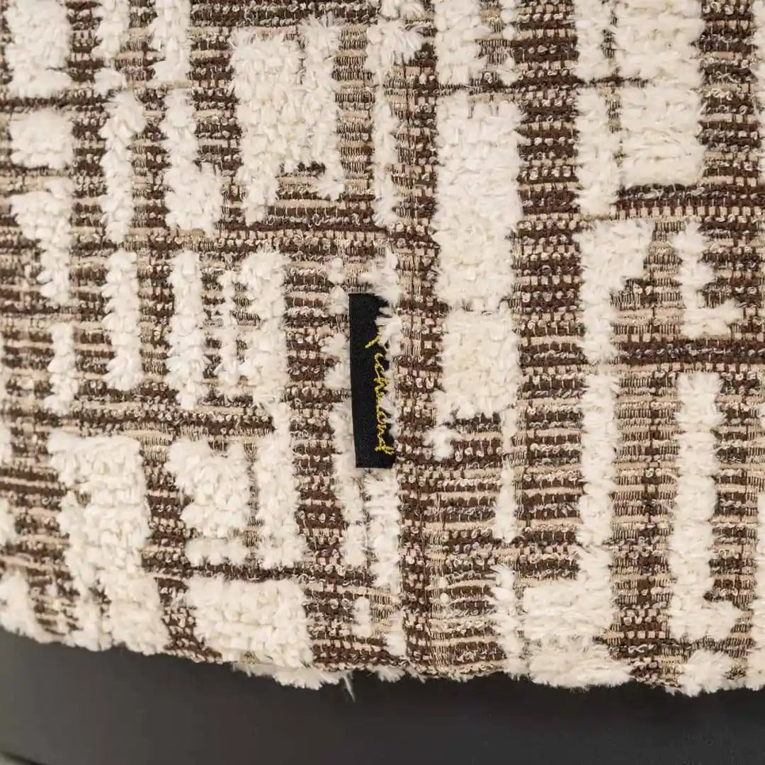 LEXIE Cream Pouf with Brown