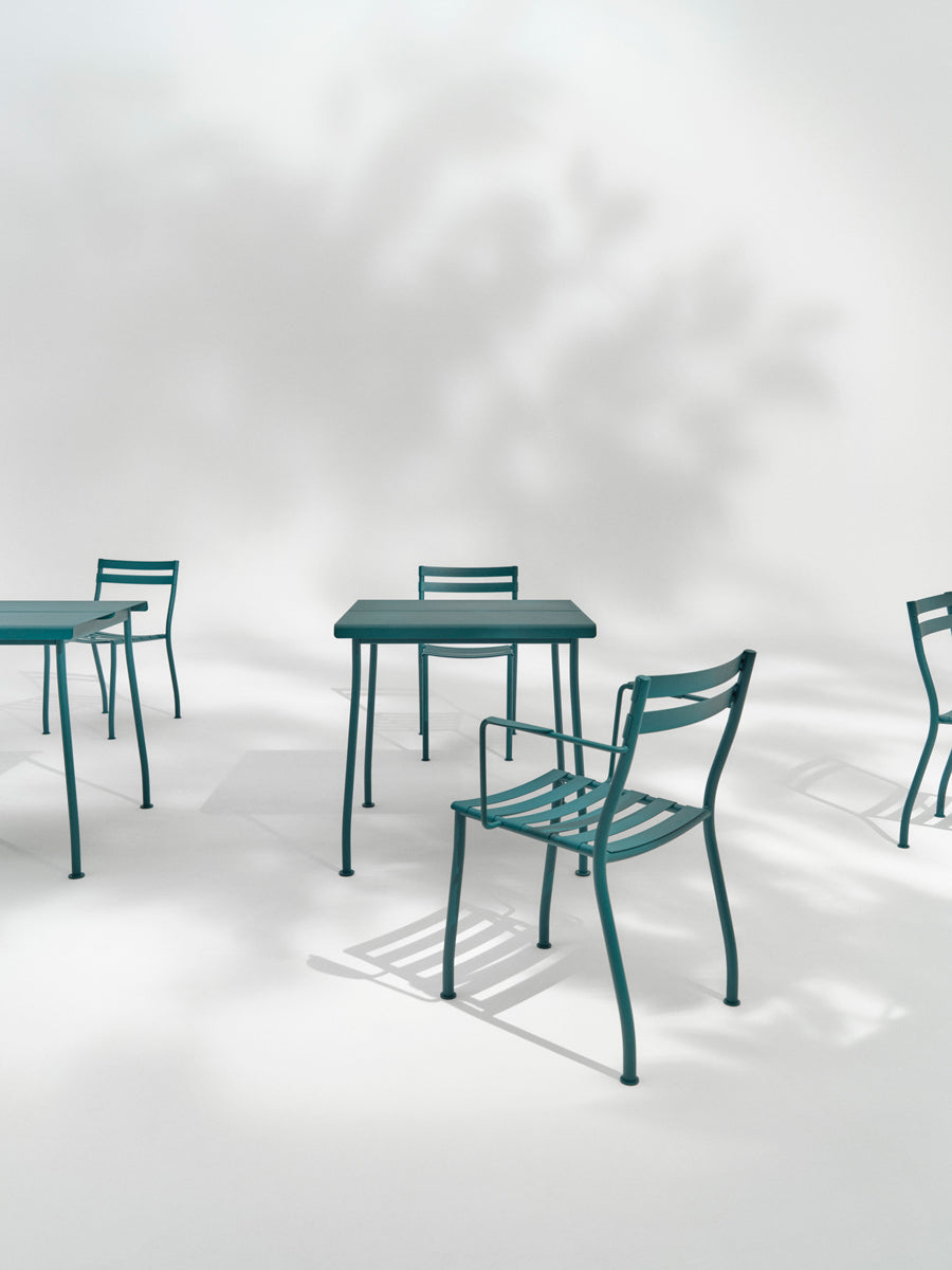 Galvanized steel square table