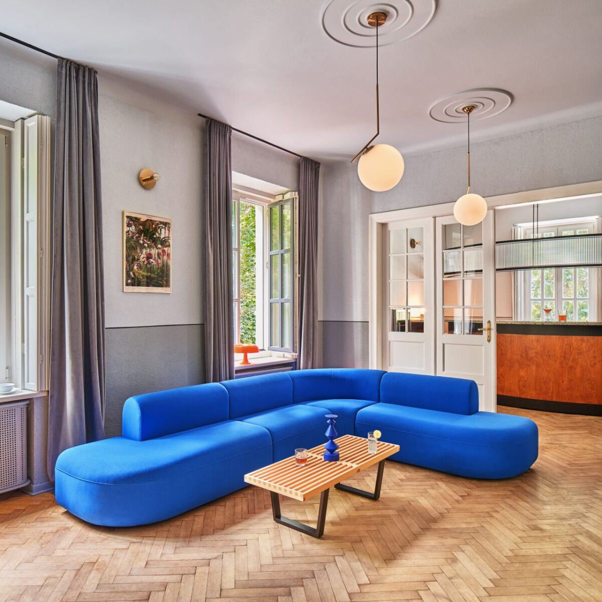 Sofa 4-modułowa narożna ARTIKO tapicerowana – styl nowoczesny