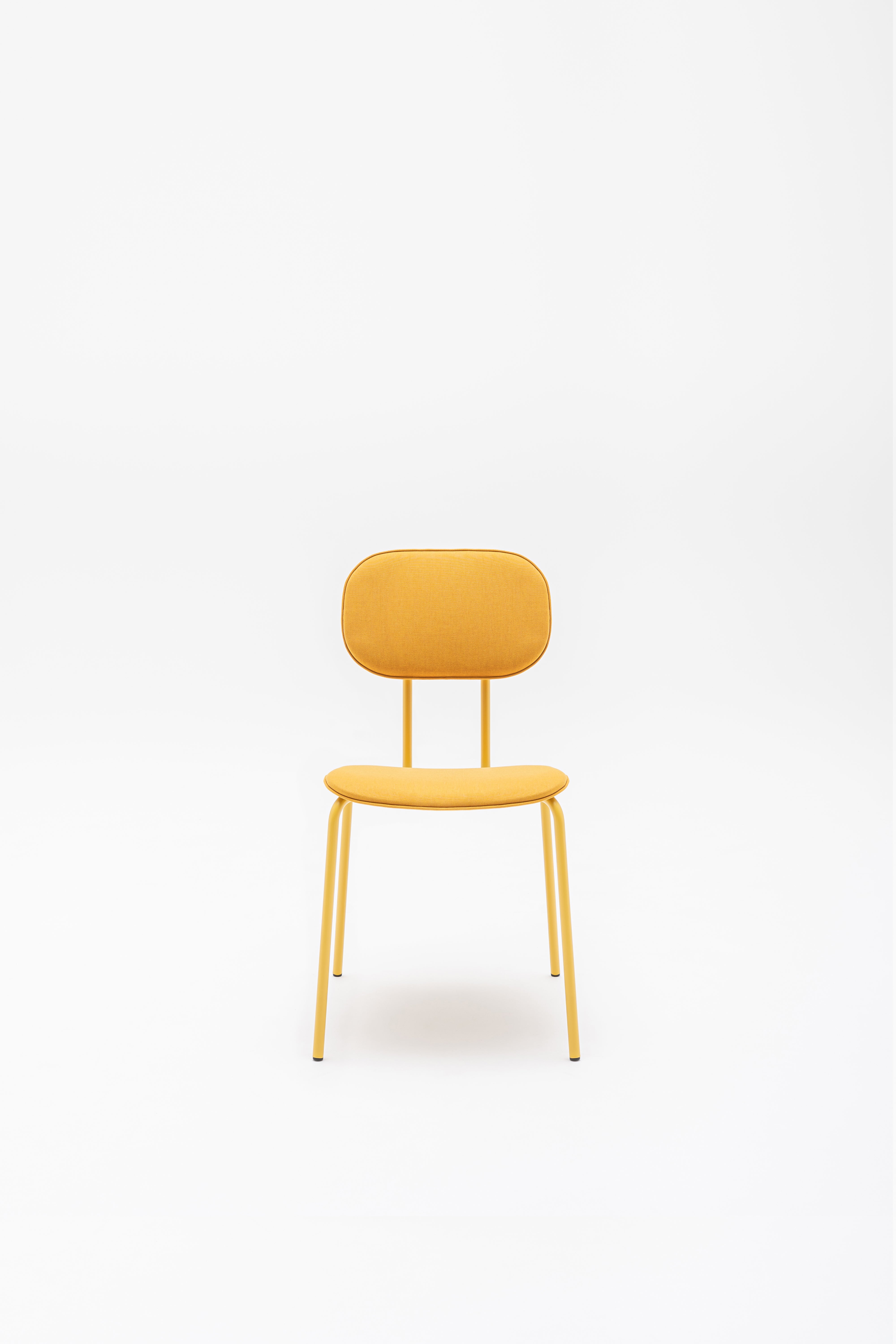 New school upholstered chair metal base