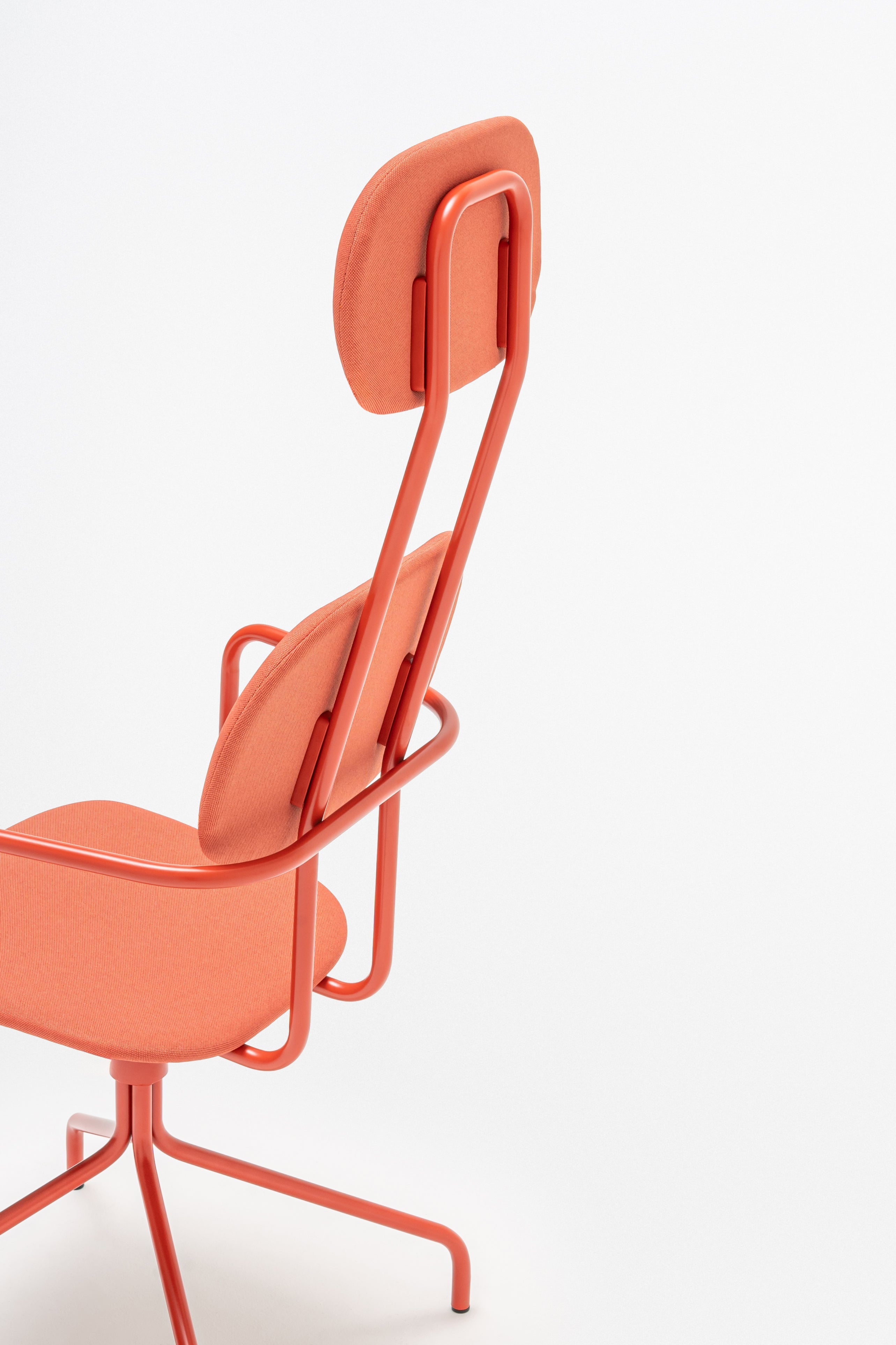 Rotary chair with new school headrest Upholstered