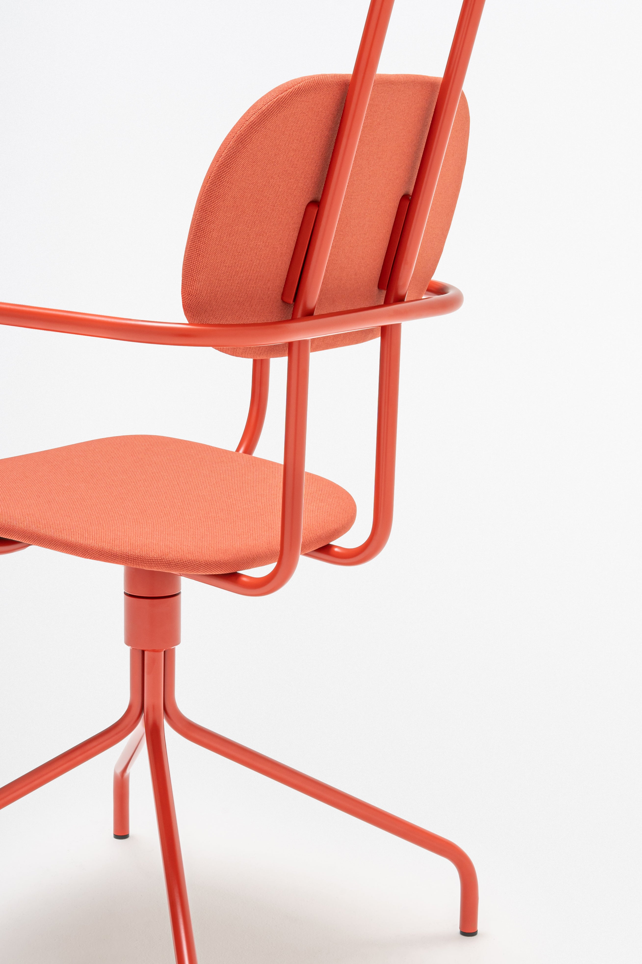 Rotary chair with new school headrest Upholstered