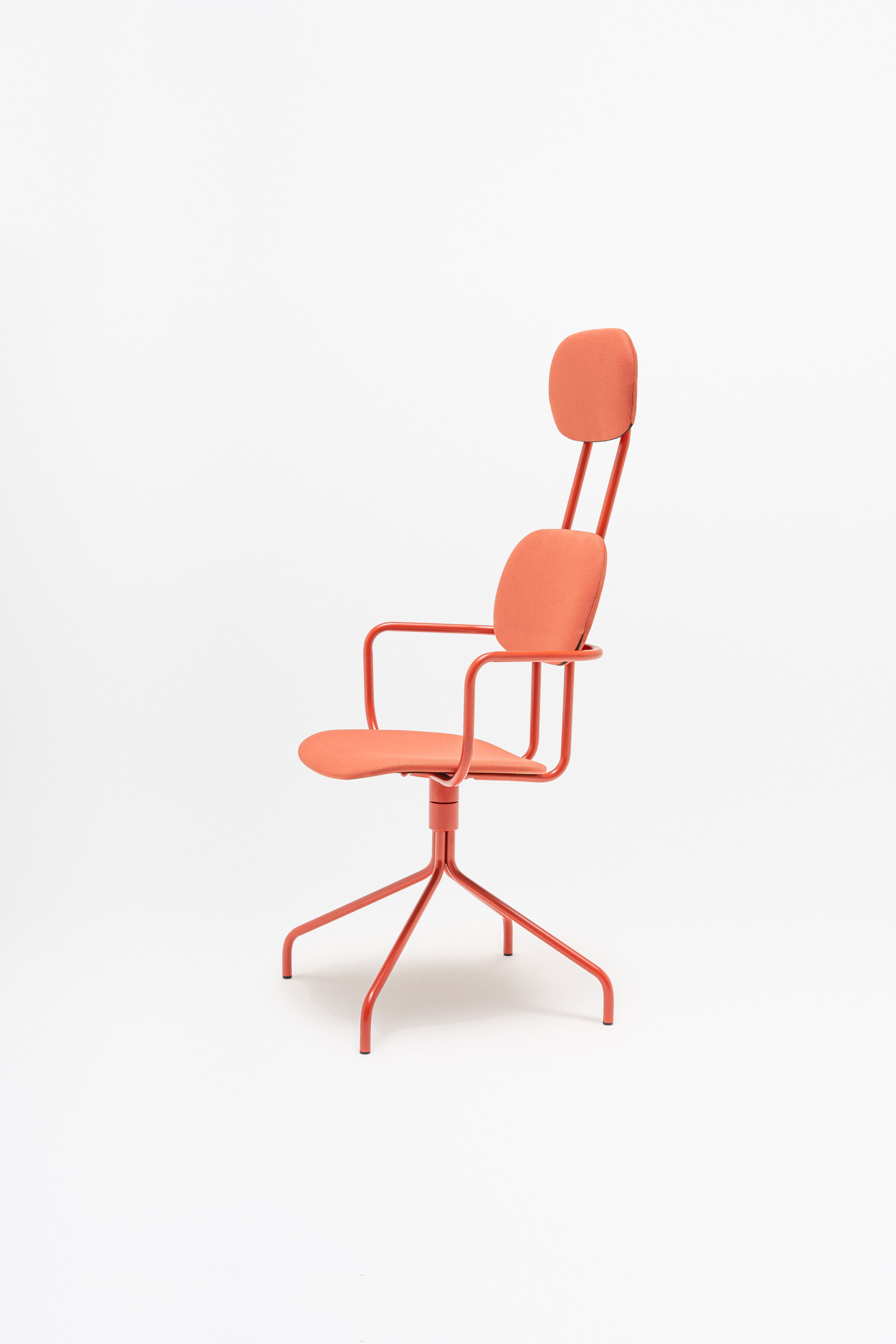 Rotary chair with new school headrest Upholstered