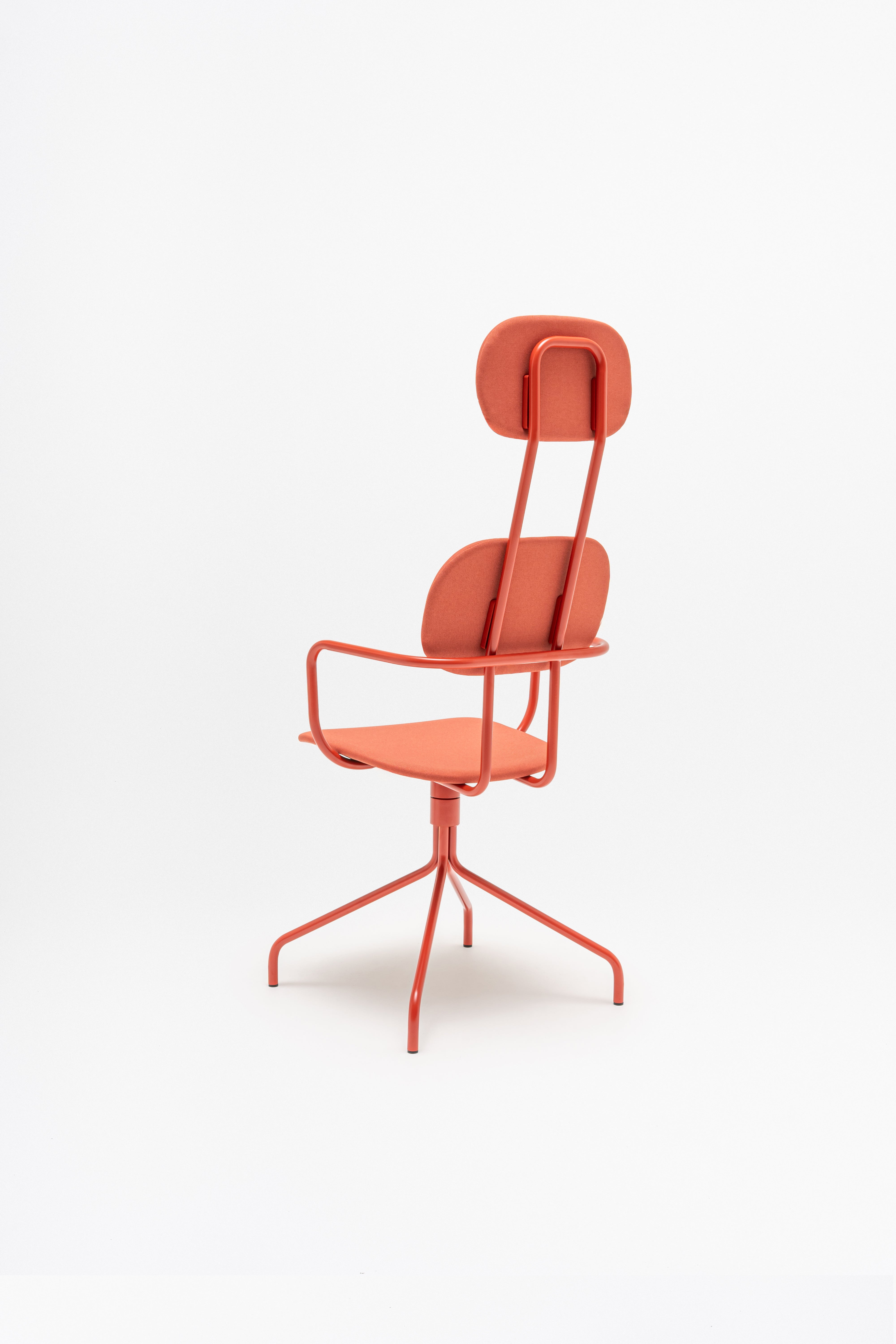 Rotary chair with new school headrest Upholstered