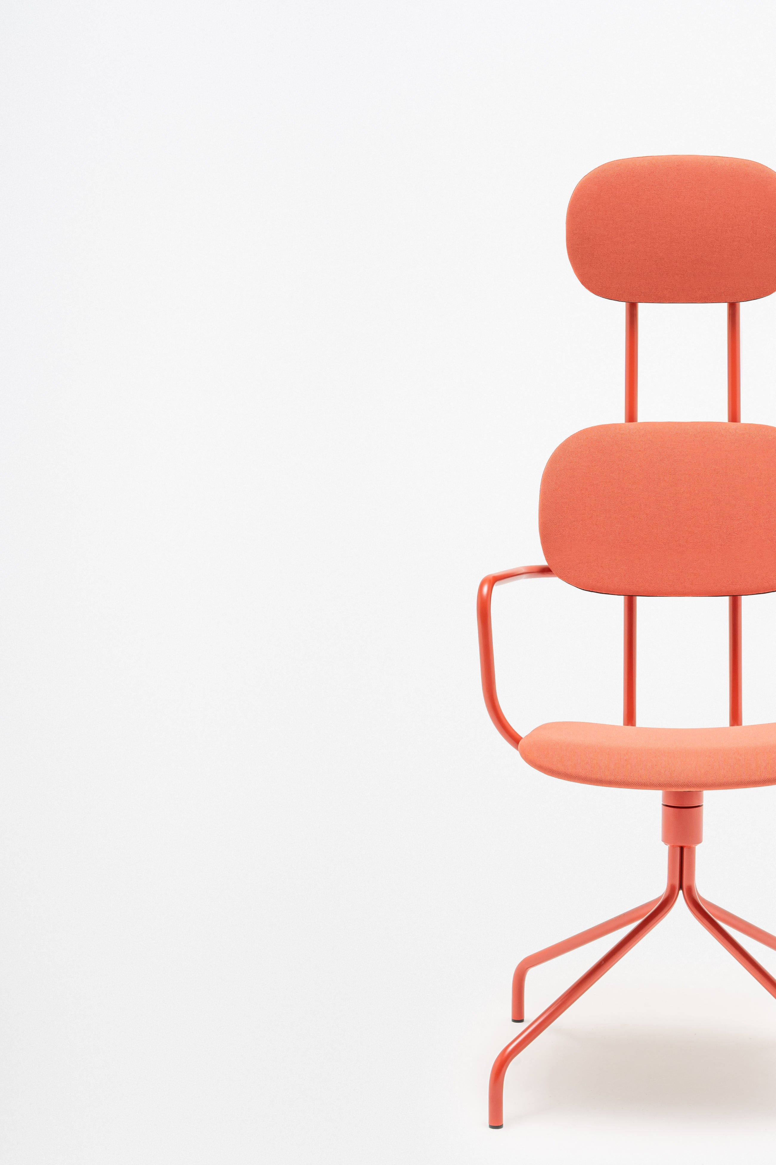 Rotary chair with new school headrest Upholstered