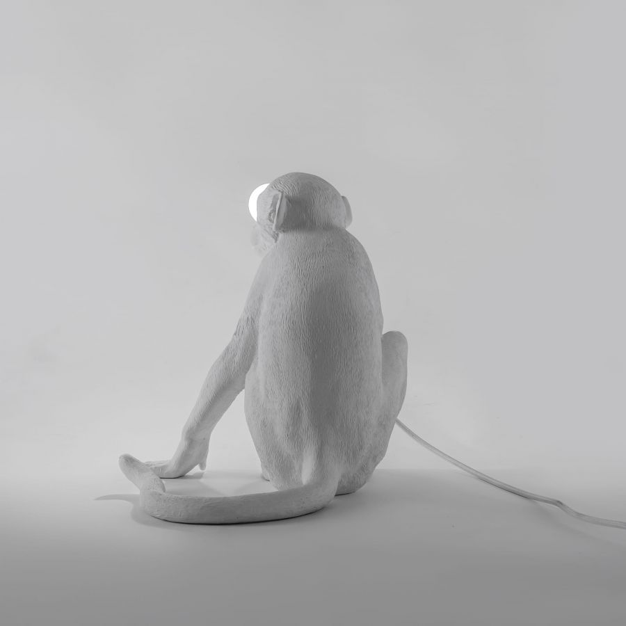 Stolní lampa MONKEY SITTING bílá