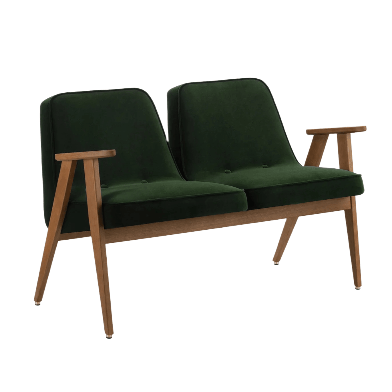 Sofa 2-osobowa 366 zielony w tkaninie Velvet Bottle Green – 366 concept