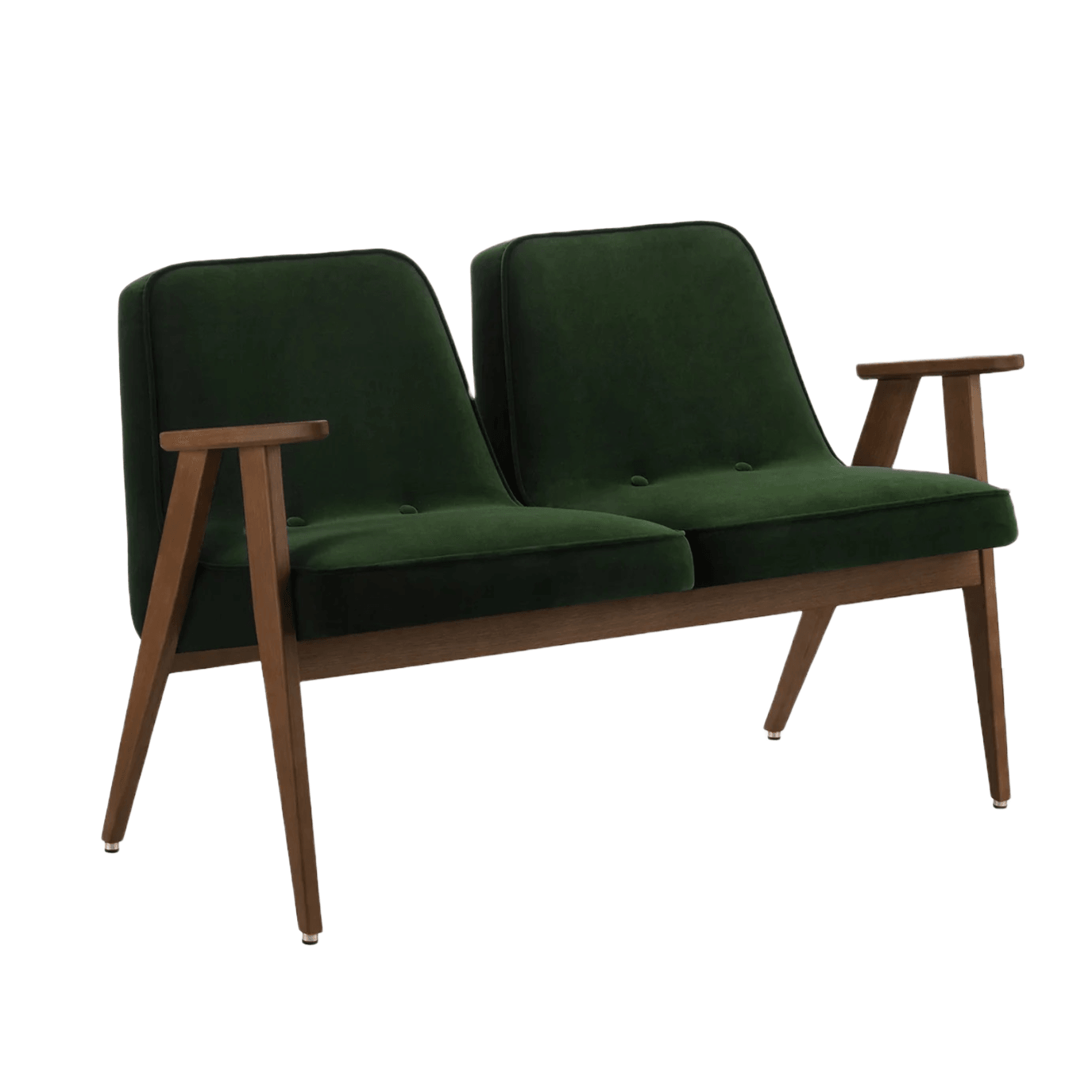 Sofa 2-osobowa 366 zielony w tkaninie Velvet Bottle Green – 366 concept