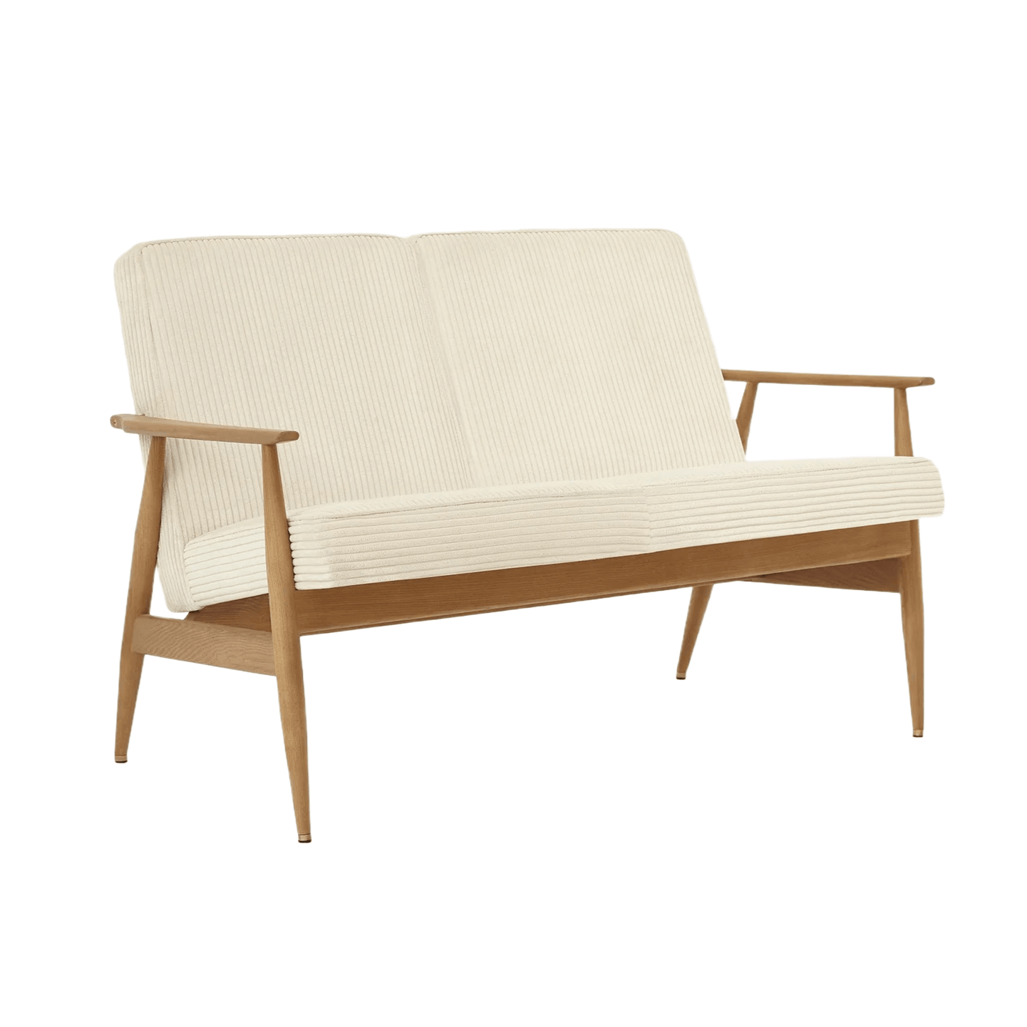 Sofa 2-osobowa dzielona FOX beżowy w tkaninie Cord Creme – 366 concept