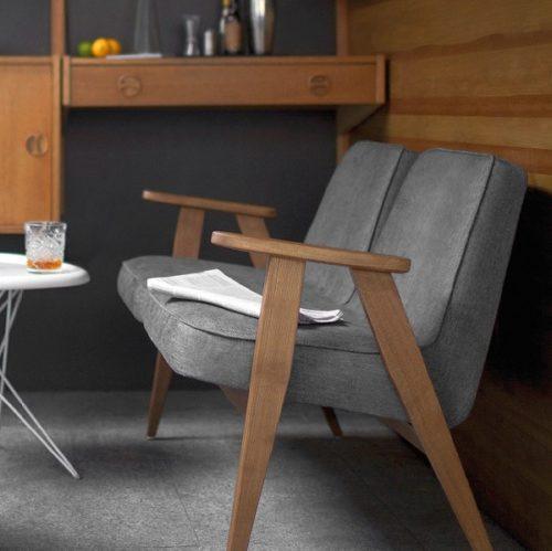 Sofa 2-osobowa dzielona FOX beżowy w tkaninie Cord Creme – 366 concept