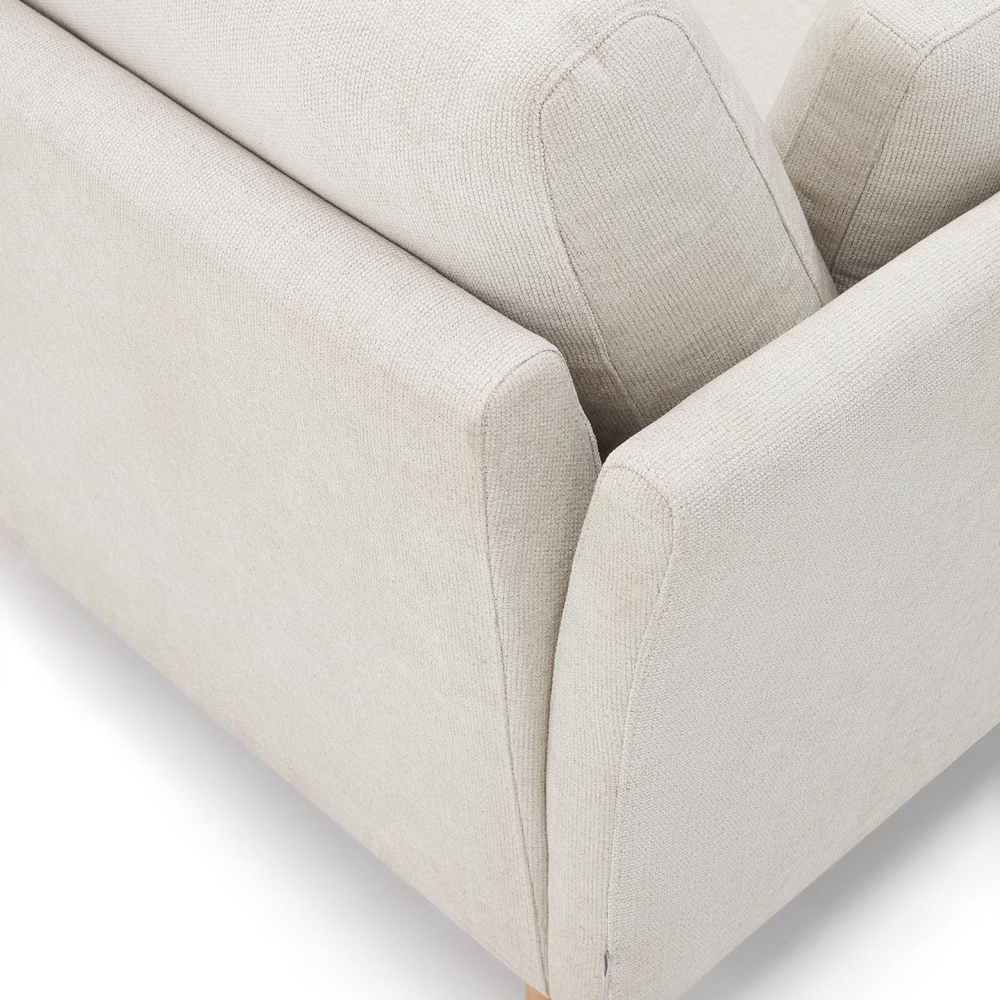 Sofa 2-osobowa GILMA perłowy z drewnianą podstawą La Forma Eye on Design