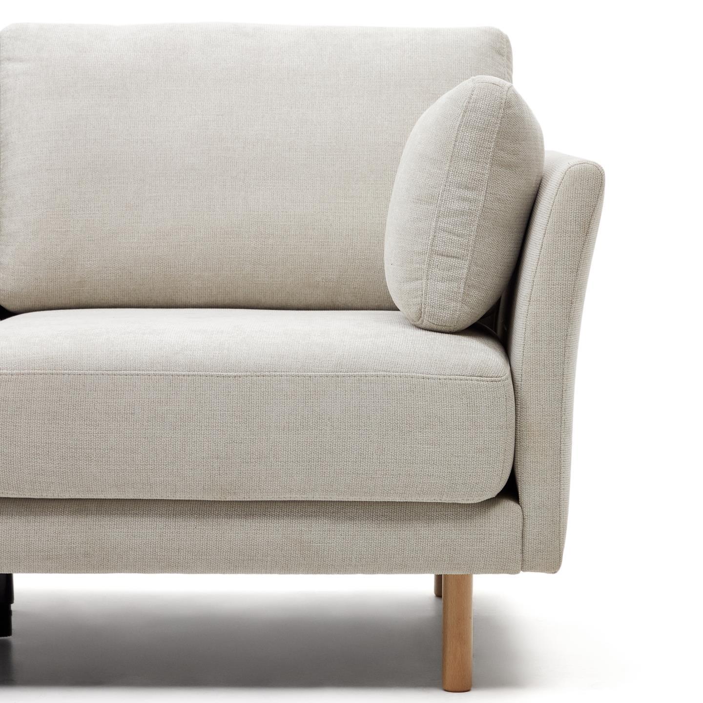 Sofa 2-osobowa GILMA perłowy z drewnianą podstawą La Forma Eye on Design