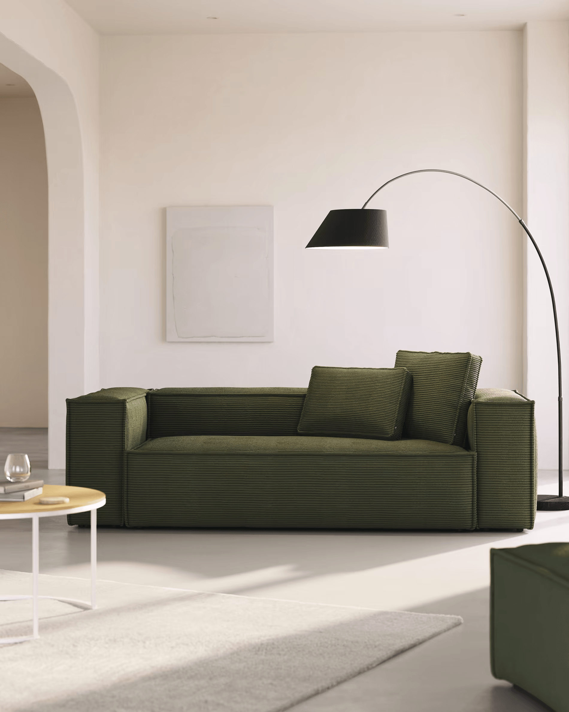 Sofa 3-osobowa BLOK zielony sztruks La Forma Eye on Design