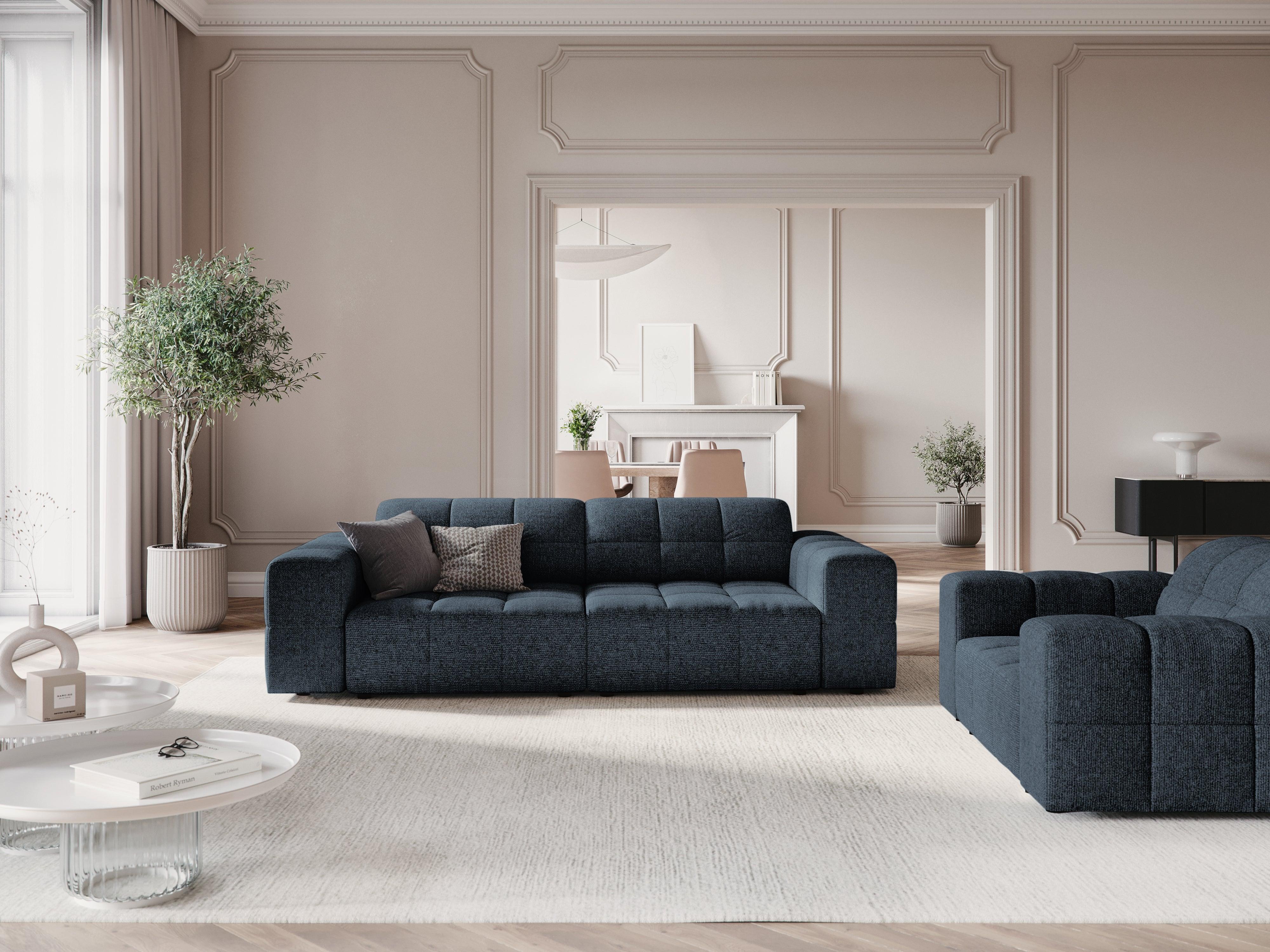 Sofa 3-osobowa CHICAGO niebieski szenil Cosmopolitan Design Eye on Design