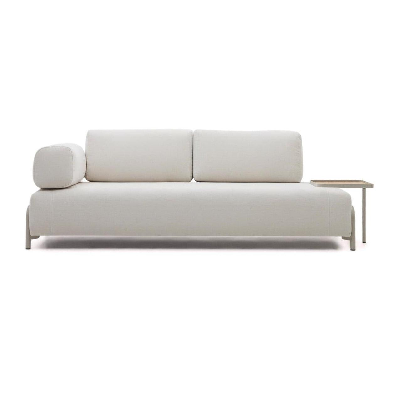 Sofa 3-osobowa COMPO beżowy szenil La Forma Jeden + duża taca Eye on Design