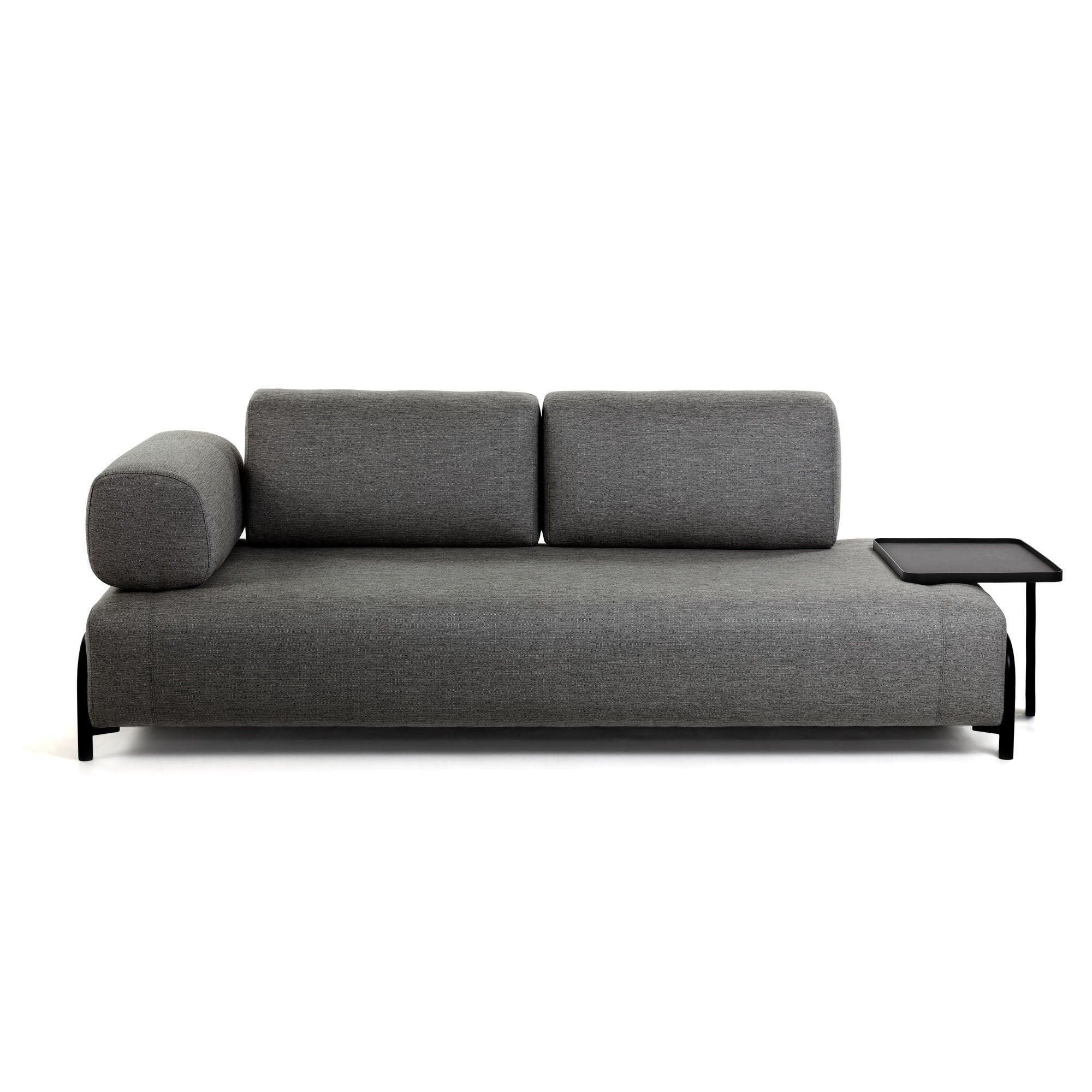 Sofa 3-osobowa COMPO ciemnoszary La Forma Jeden + duża taca Eye on Design