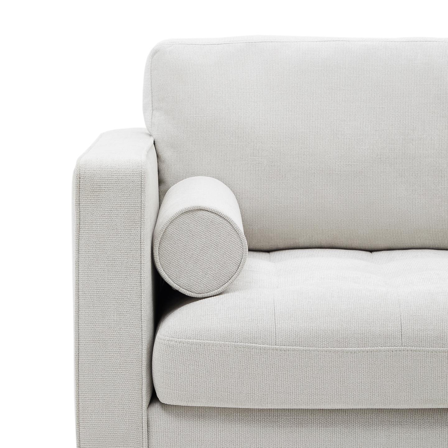 Sofa 3-osobowa DEBRA perłowy szenil z wenge podstawą La Forma Eye on Design