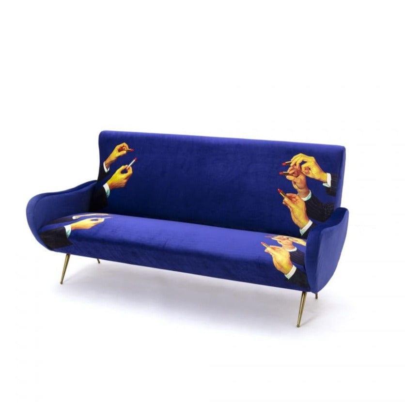 Sofa 3-osobowa LIPSTICKS niebieski Seletti Eye on Design