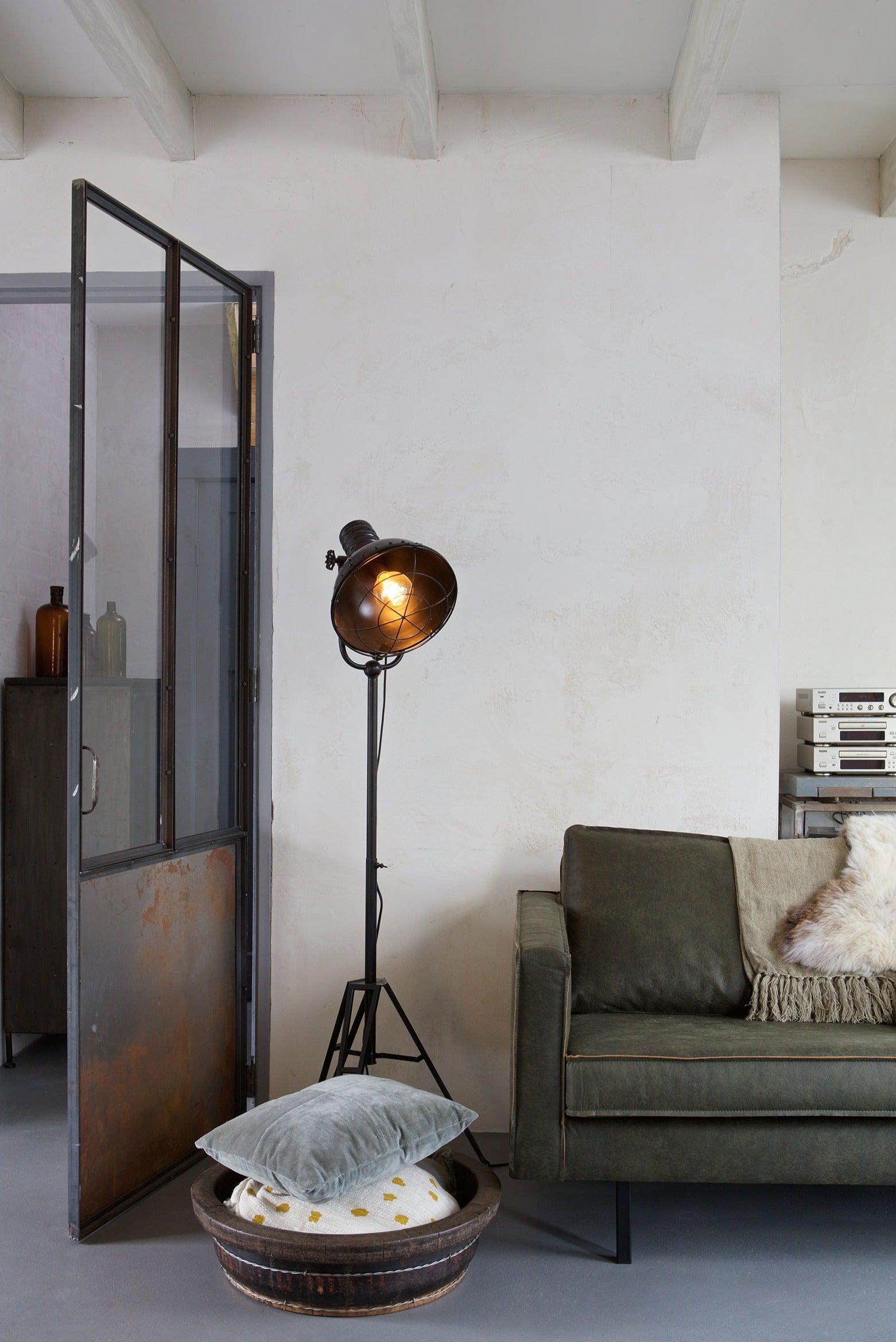 Sofa 3-osobowa skórzana RODEO wojskowa zieleń Be Pure Eye on Design