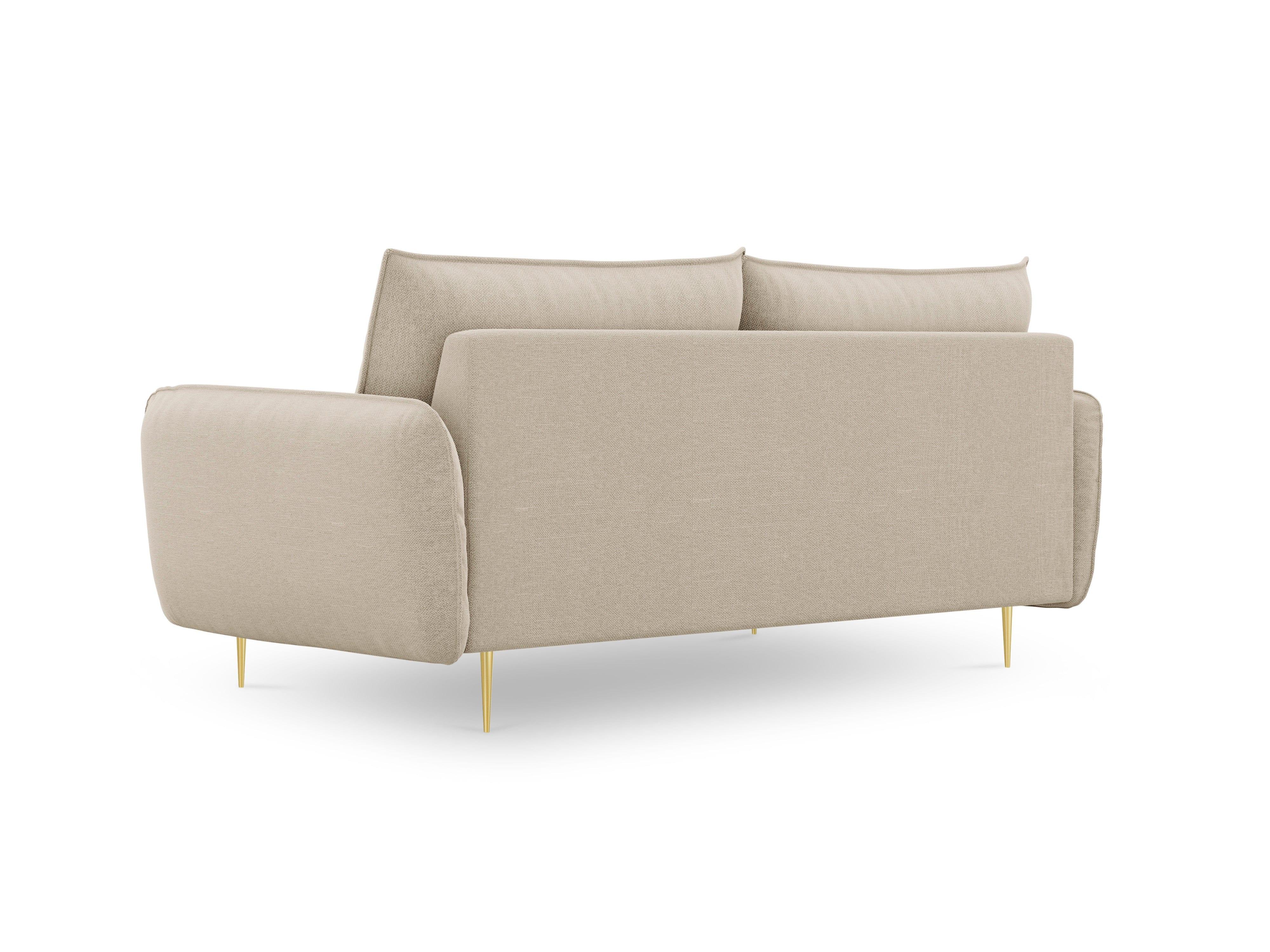 Sofa 3-osobowa VIENNA beżowy ze złotą podstawą Cosmopolitan Design Eye on Design