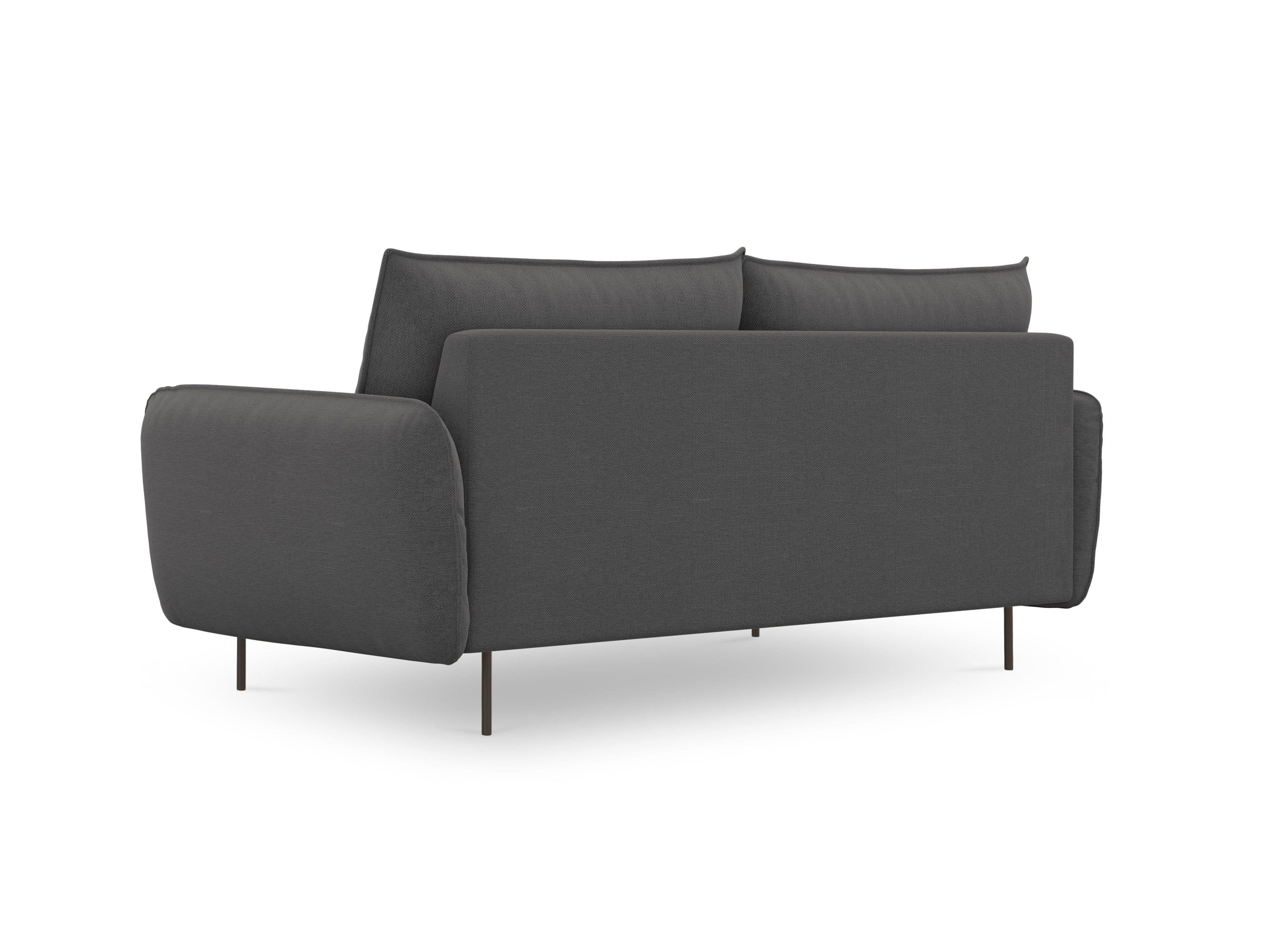 Sofa 3-osobowa VIENNA ciemnoszary z czarną podstawą Cosmopolitan Design Eye on Design