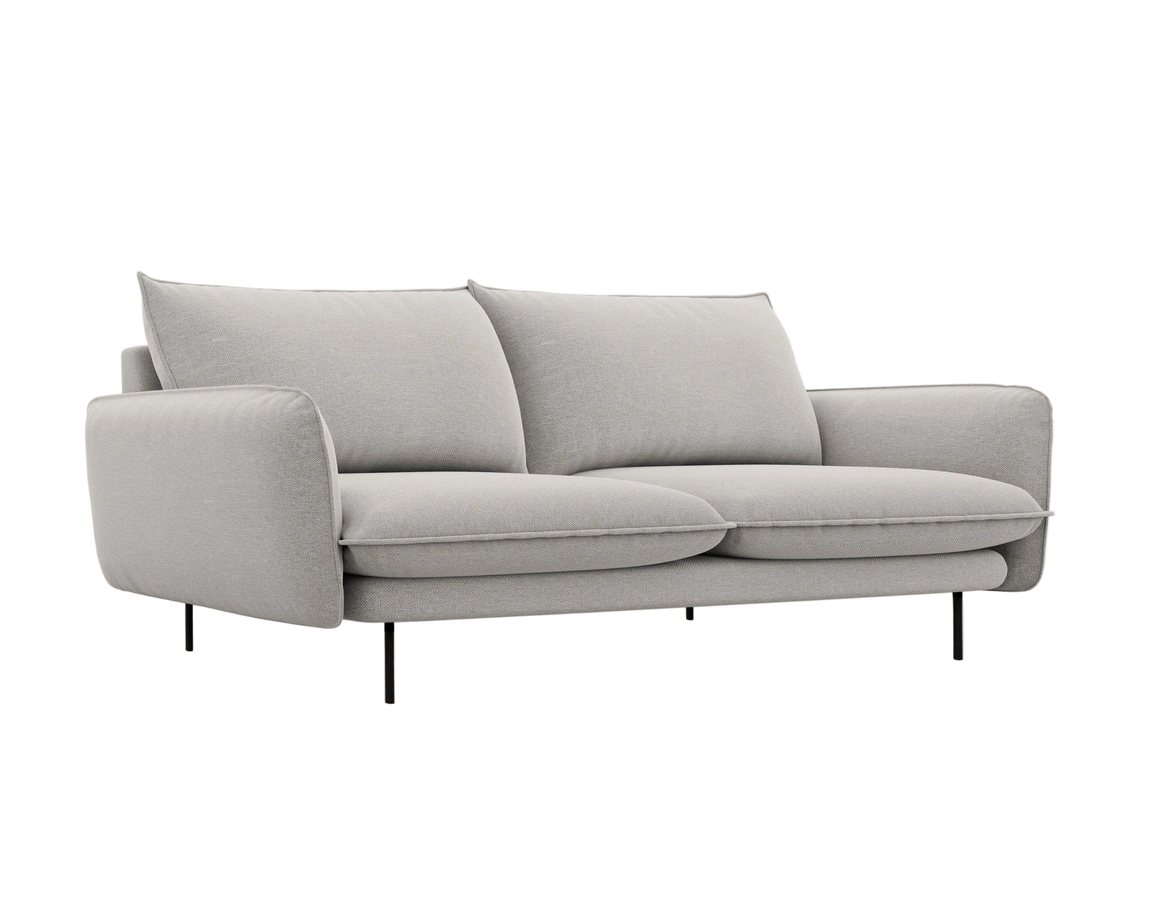 Sofa 3-osobowa VIENNA jasnoszary z czarną podstawą Cosmopolitan Design Eye on Design