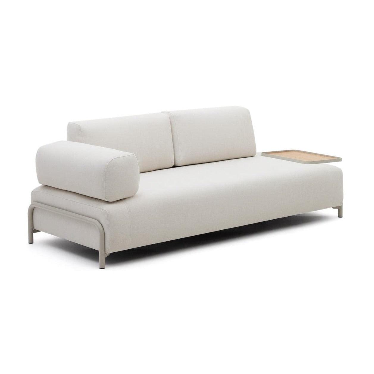 Sofa 3-osobowa z dużą tacą COMPO beżowy szenil La Forma Eye on Design