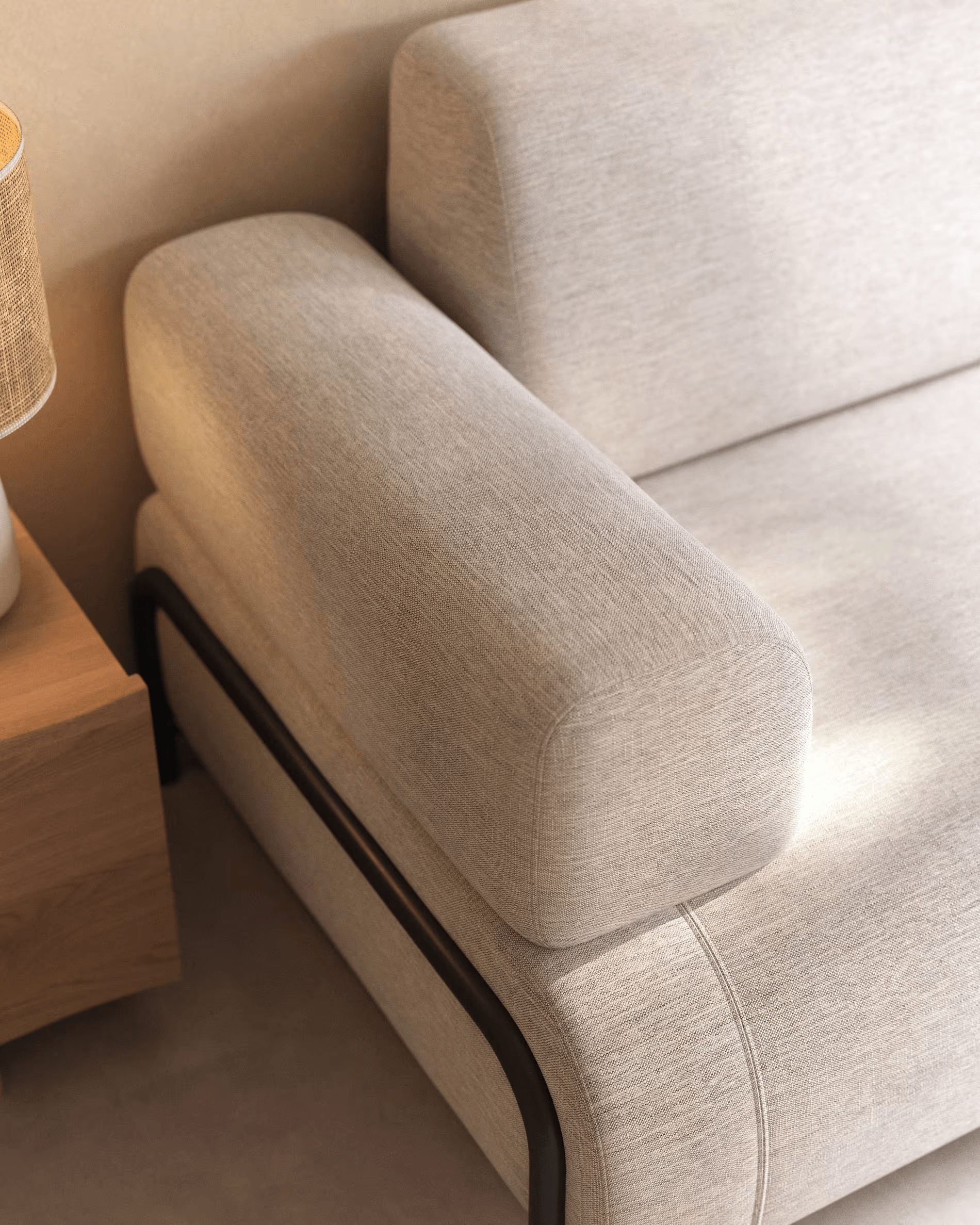 Sofa 3-osobowa z podłokietnikami COMPO beżowy La Forma Eye on Design