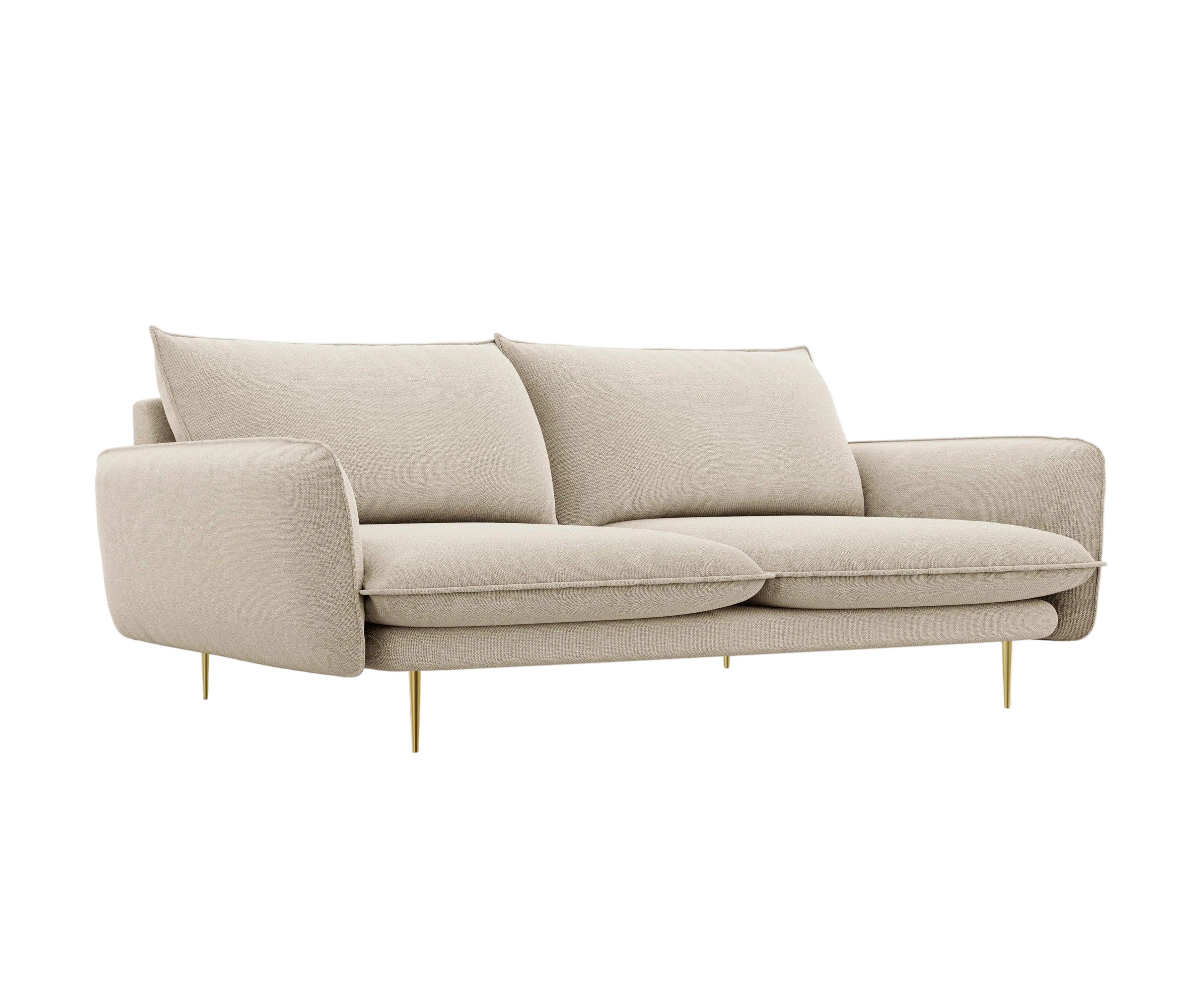 Sofa 4-osobowa VIENNA beżowy ze złotą podstawą Cosmopolitan Design Eye on Design