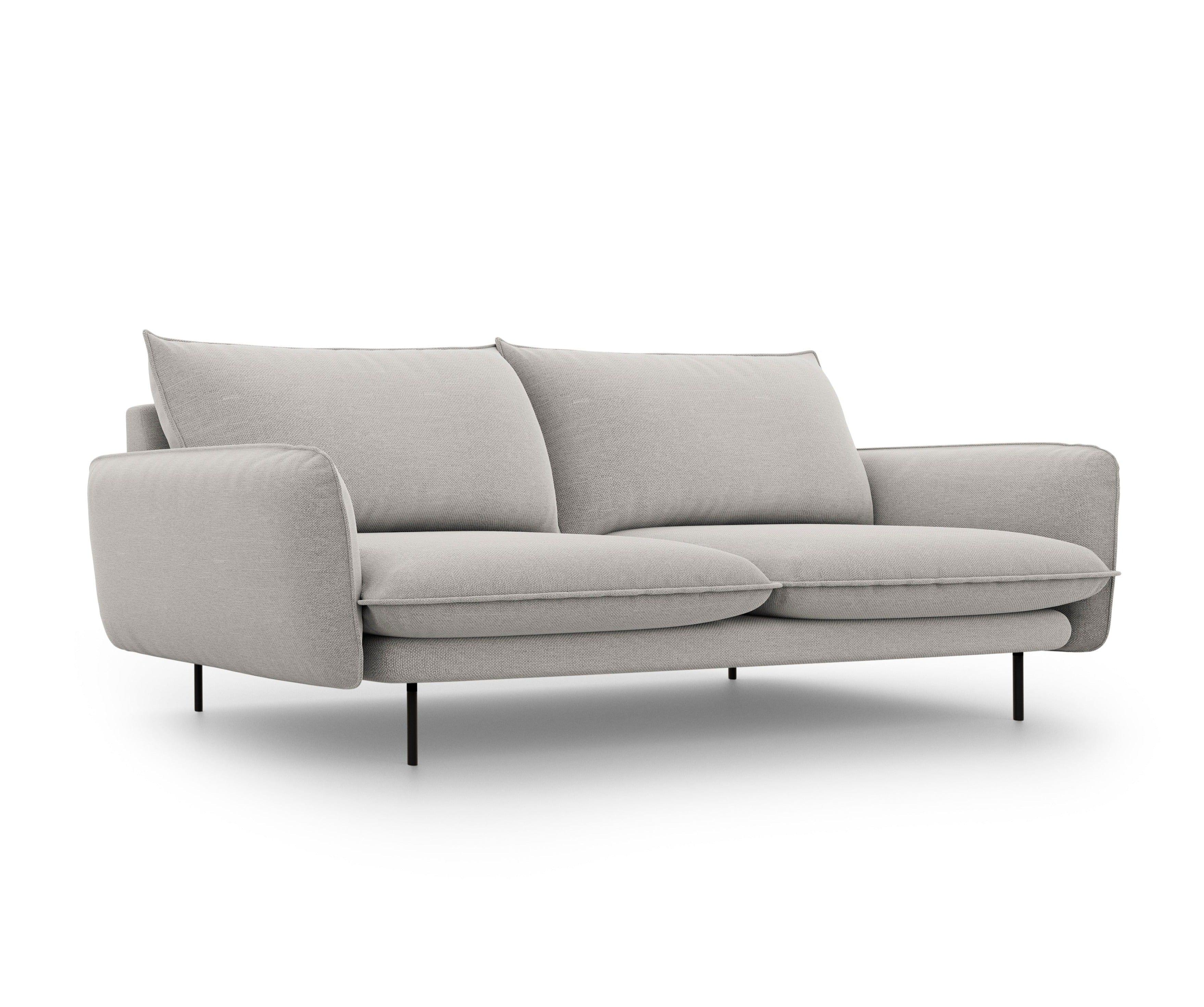 Sofa 4-osobowa VIENNA jasnoszary z czarną podstawą Cosmopolitan Design Eye on Design