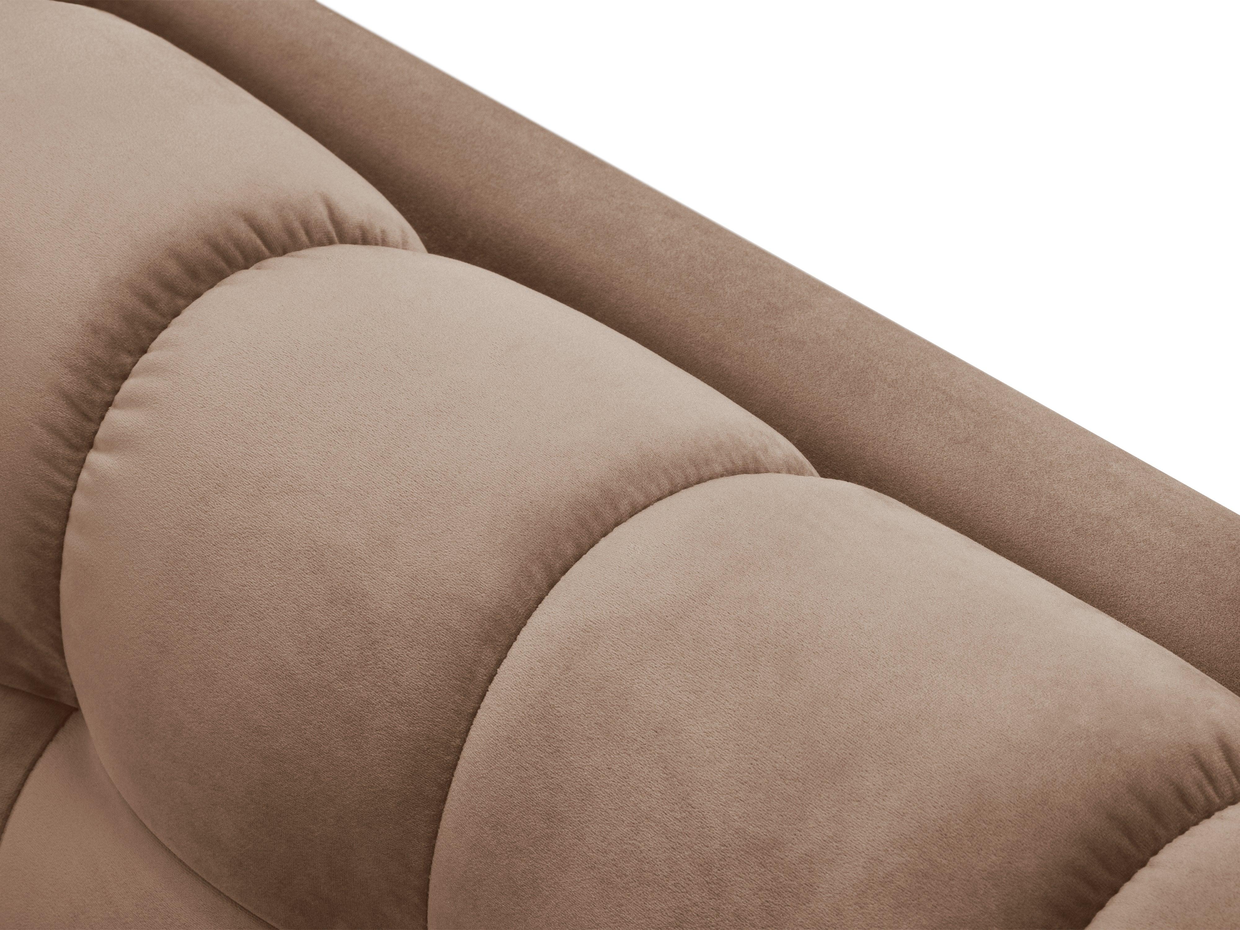 Sofa aksamitna 2-osobowa BALI beżowy ze złotą podstawą Cosmopolitan Design Eye on Design