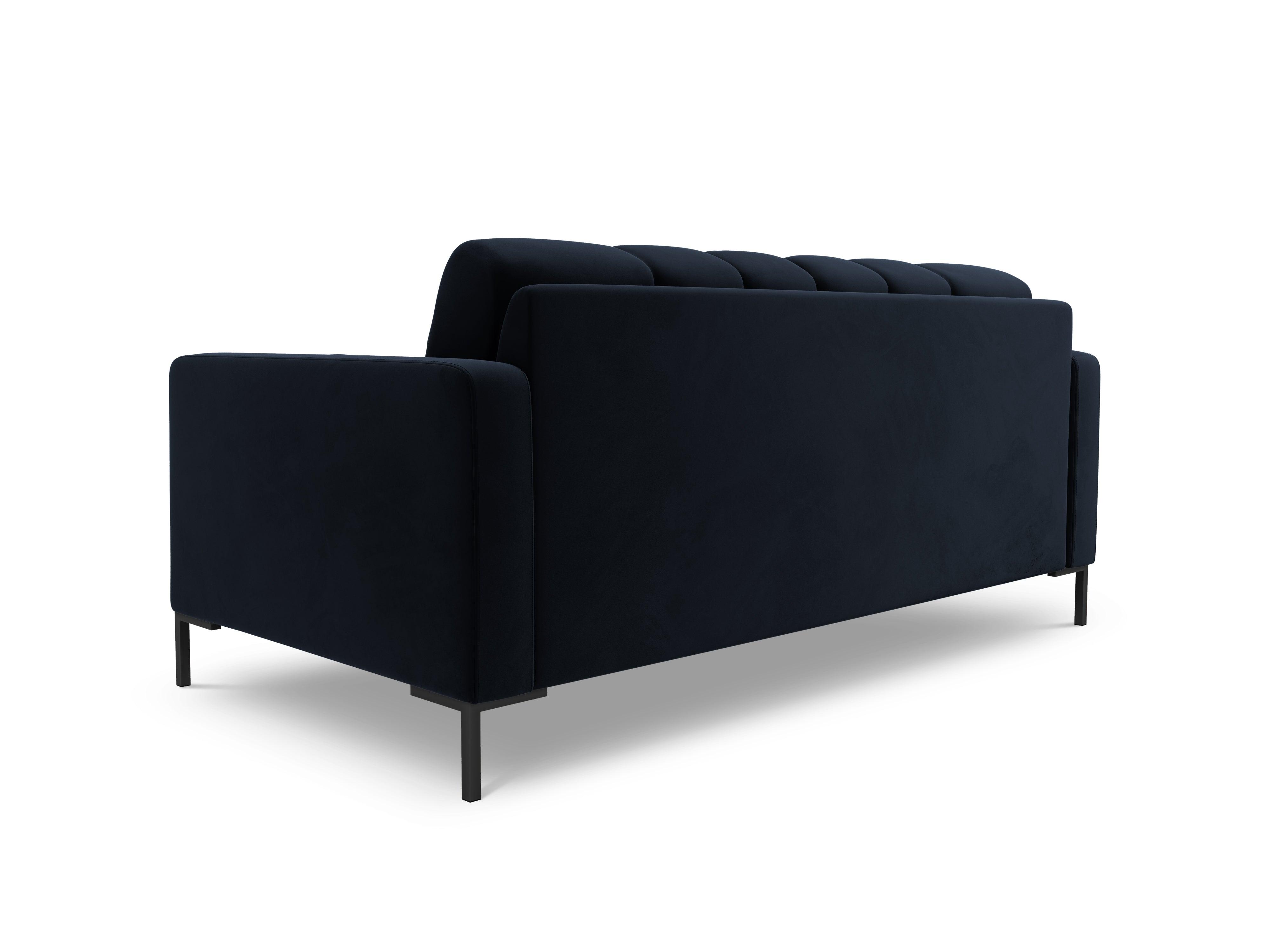 Sofa aksamitna 2-osobowa BALI ciemnoniebieski z czarną podstawą Cosmopolitan Design Eye on Design