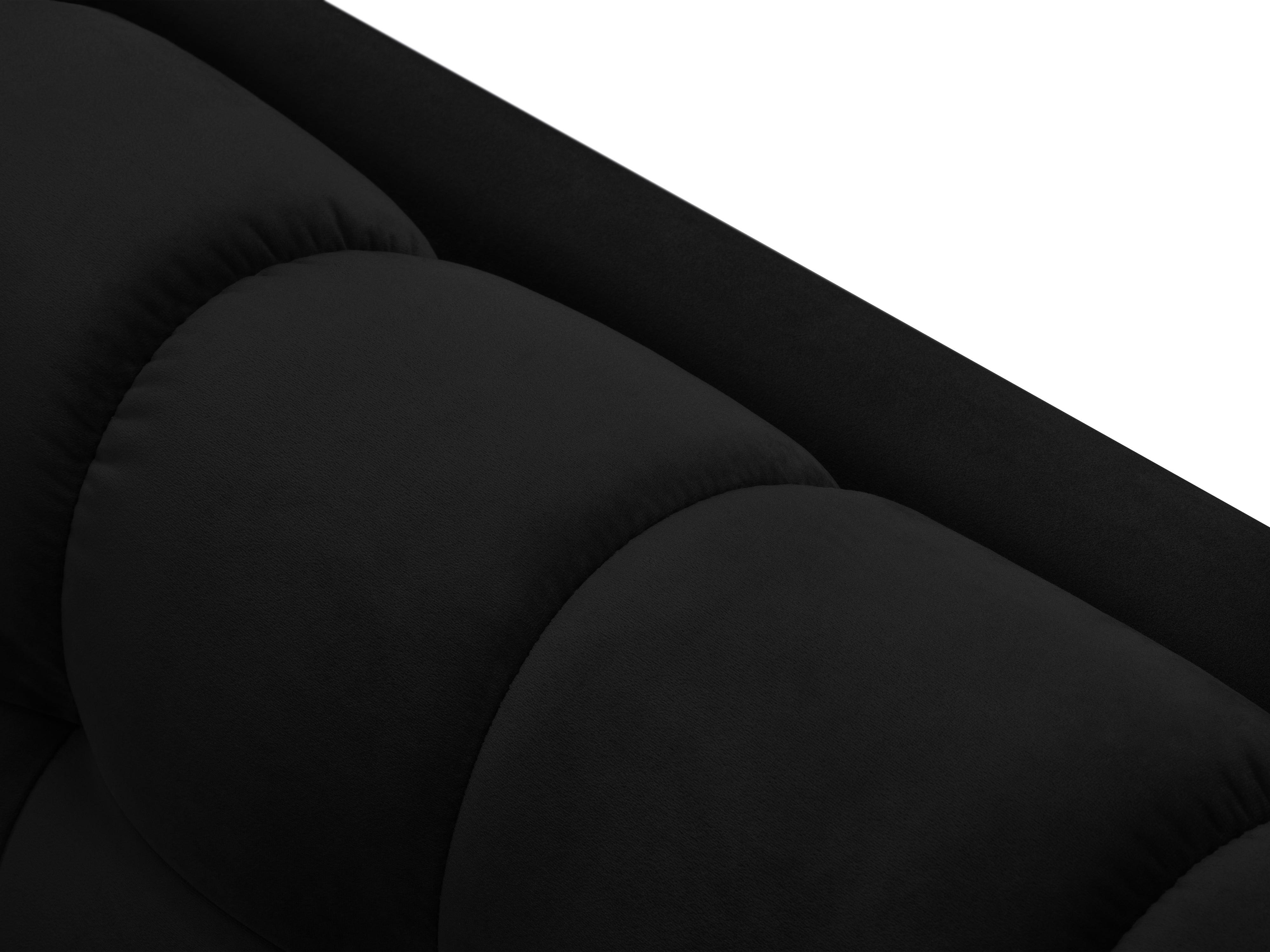 Sofa aksamitna 2-osobowa BALI czarny ze złotą podstawą Cosmopolitan Design Eye on Design