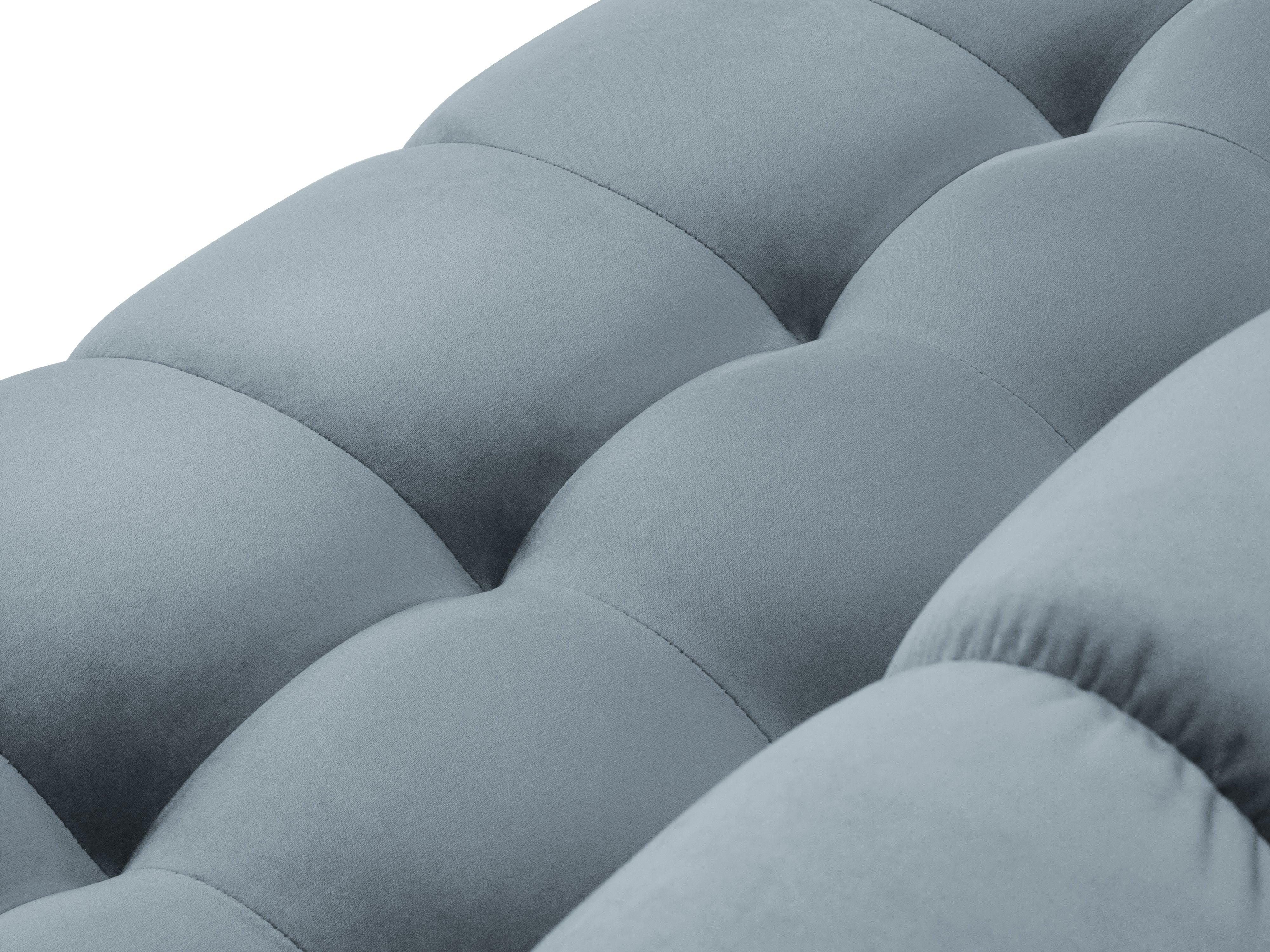 Sofa aksamitna 2-osobowa BALI jasnoniebieski ze złotą podstawą Cosmopolitan Design Eye on Design