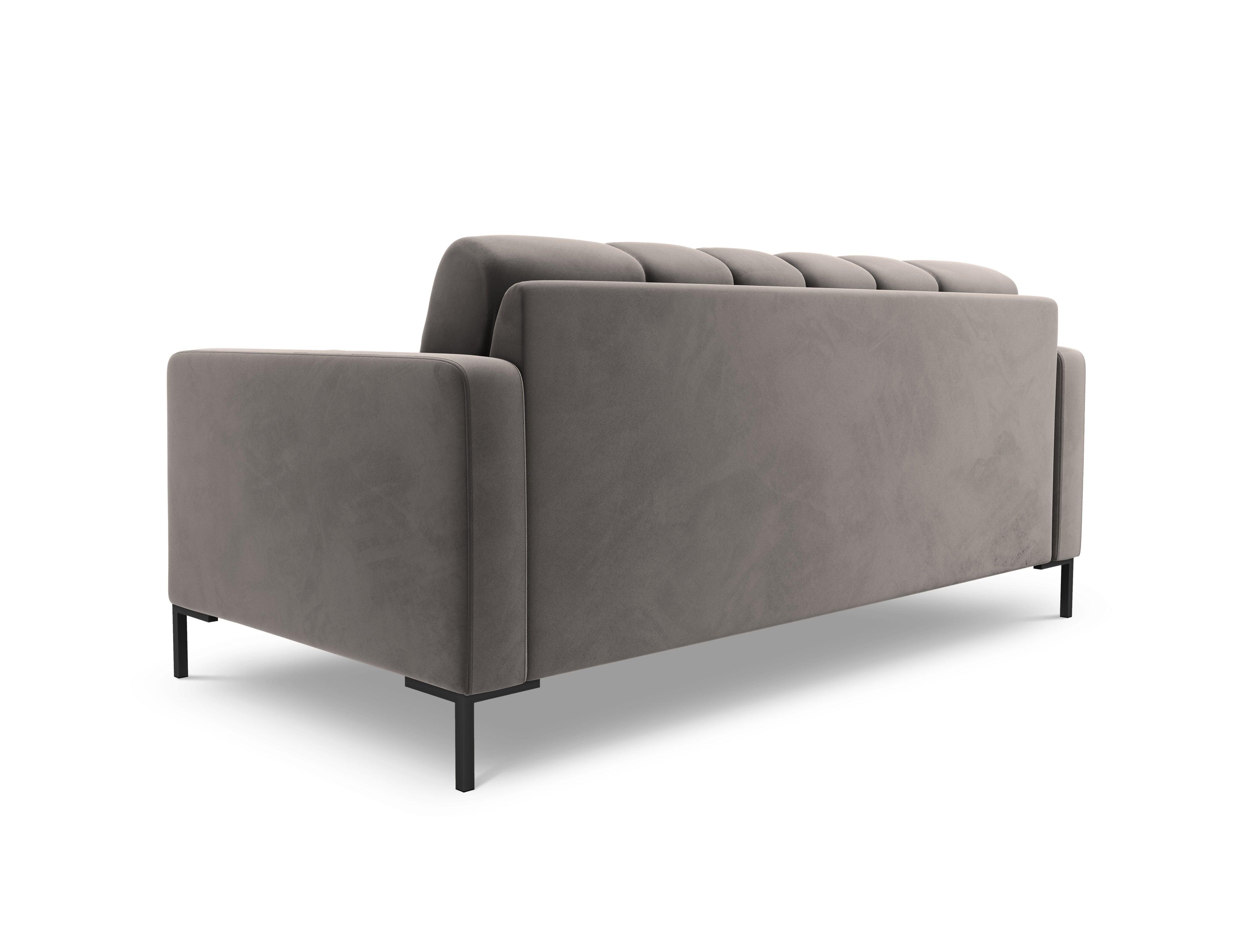 Sofa aksamitna 2-osobowa BALI jasnoszary z czarną podstawą Cosmopolitan Design Eye on Design