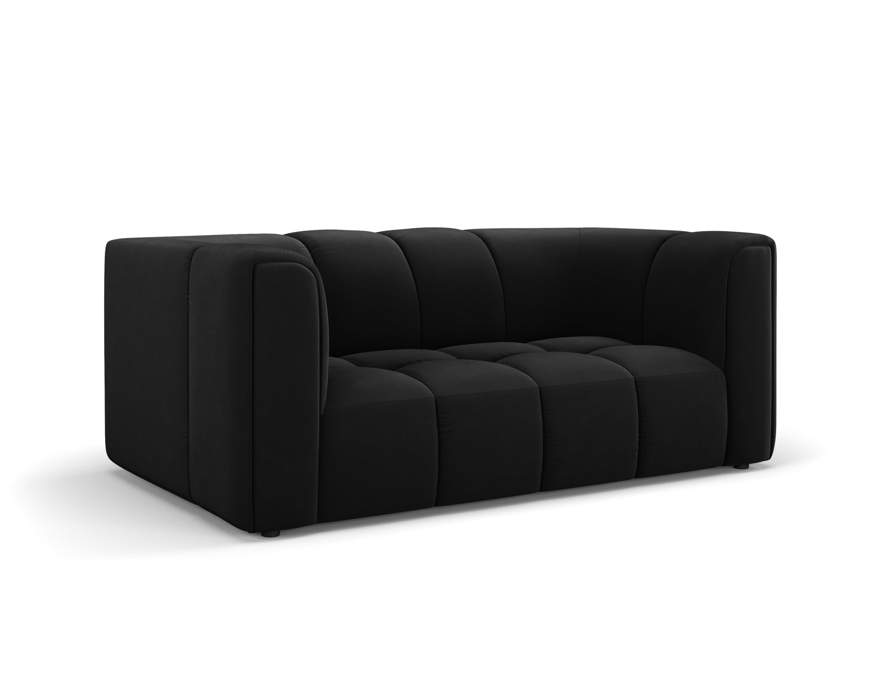 Sofa aksamitna 2-osobowa FRANCESCA czarny Milo Casa Eye on Design