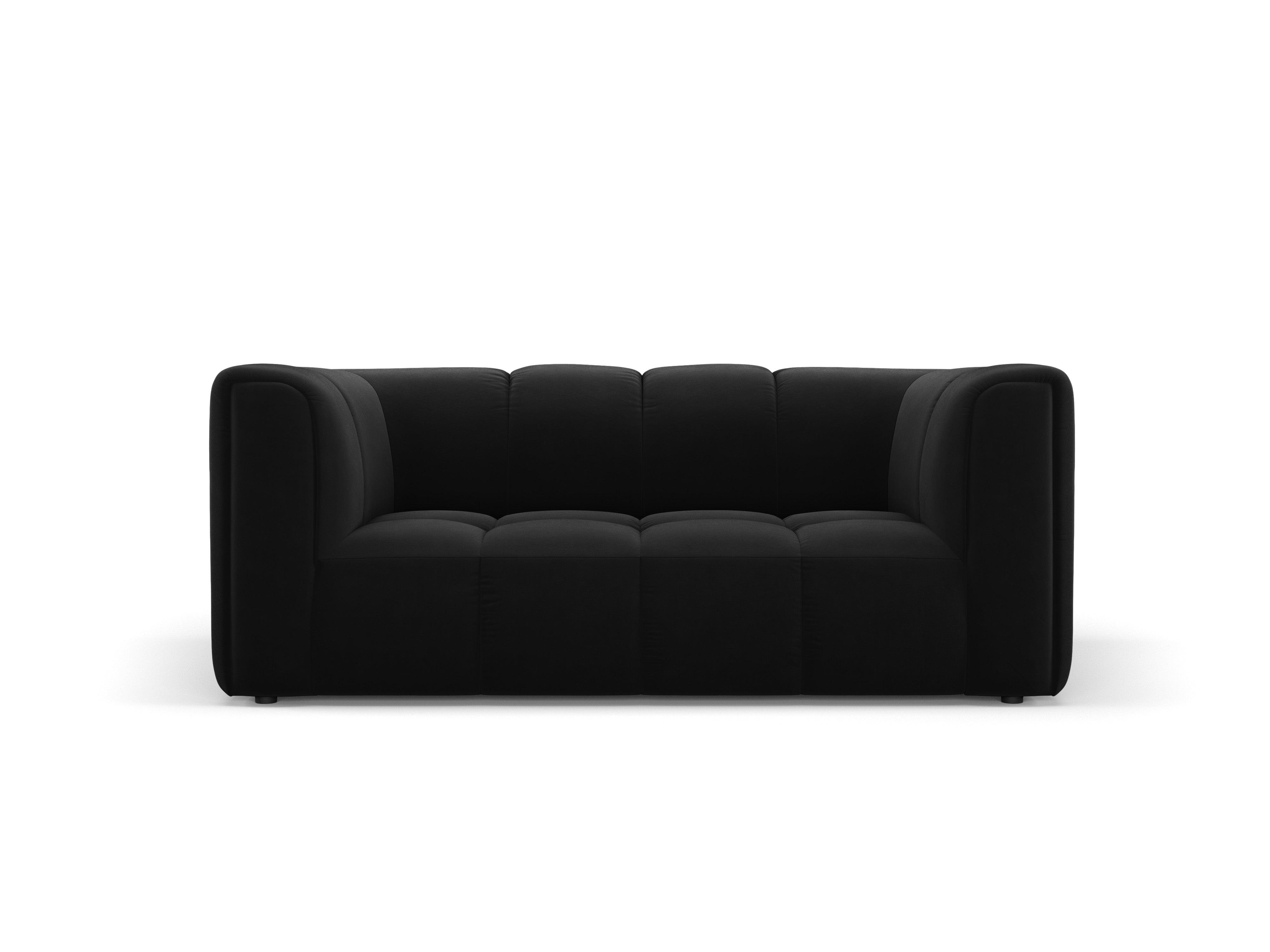Sofa aksamitna 2-osobowa FRANCESCA czarny Milo Casa Eye on Design