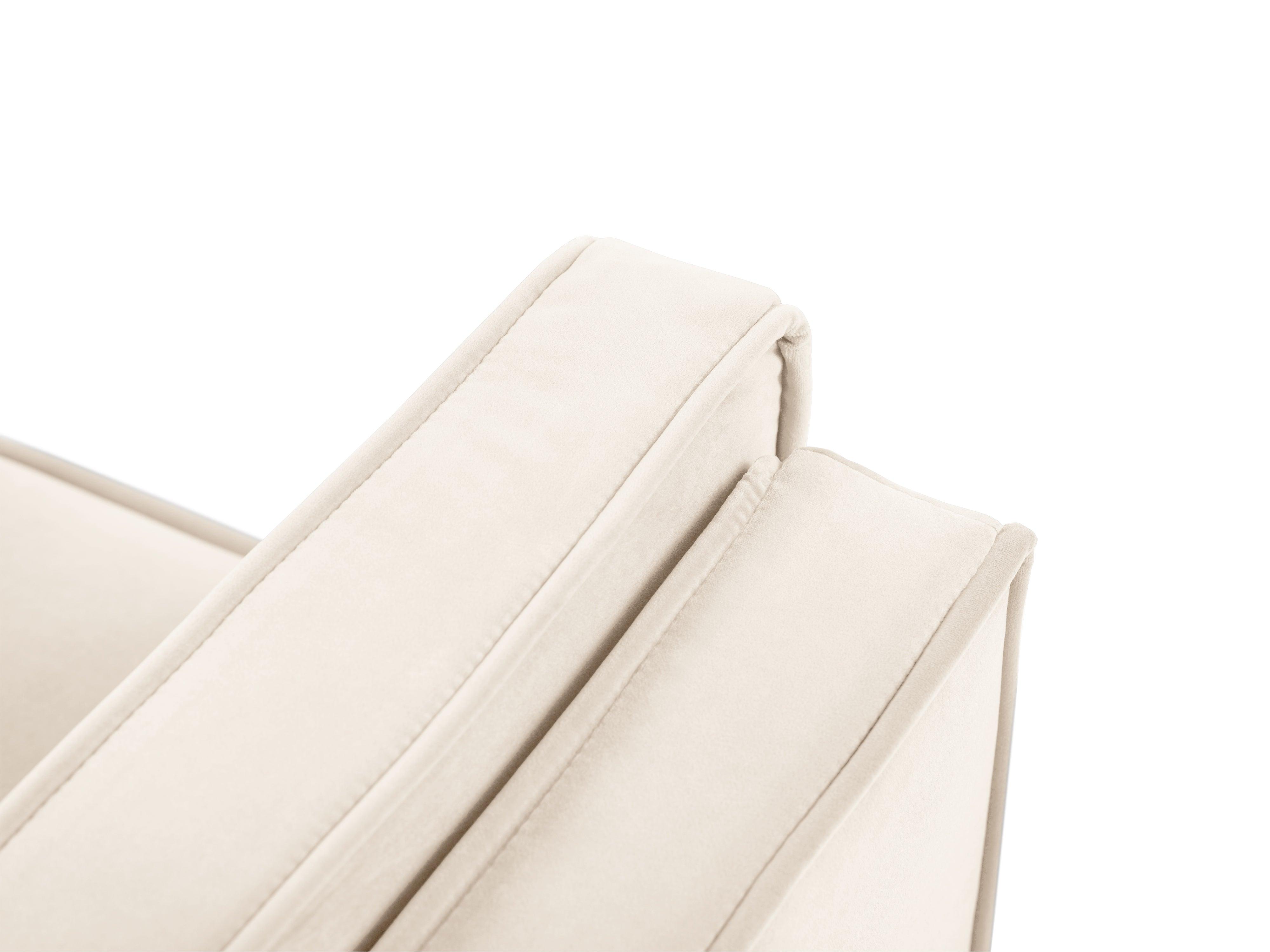 Sofa aksamitna 2-osobowa LUIS beżowy ze złotą podstawą Milo Casa Eye on Design