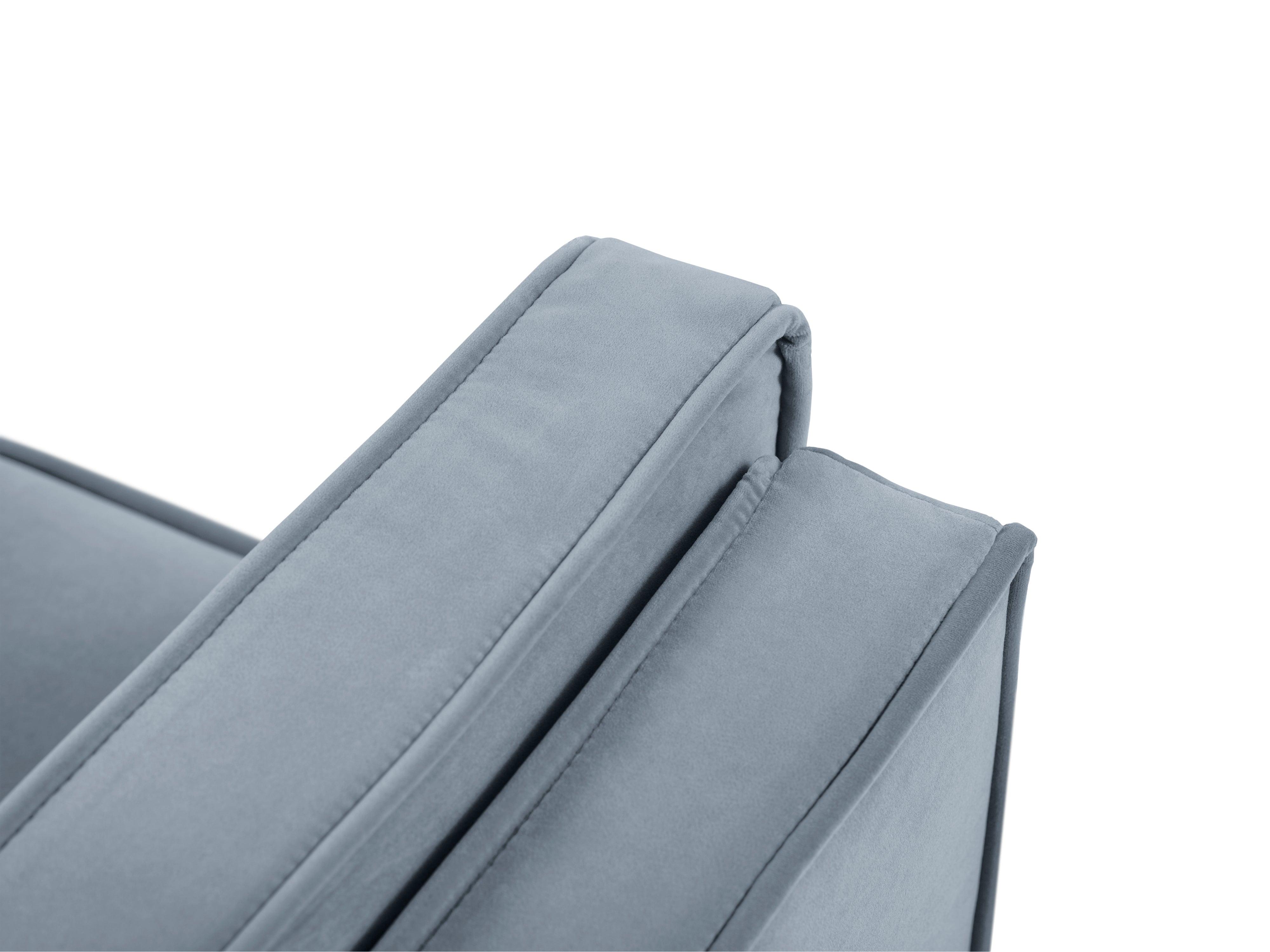 Sofa aksamitna 2-osobowa LUIS jasnoniebieski z czarną podstawą Milo Casa Eye on Design