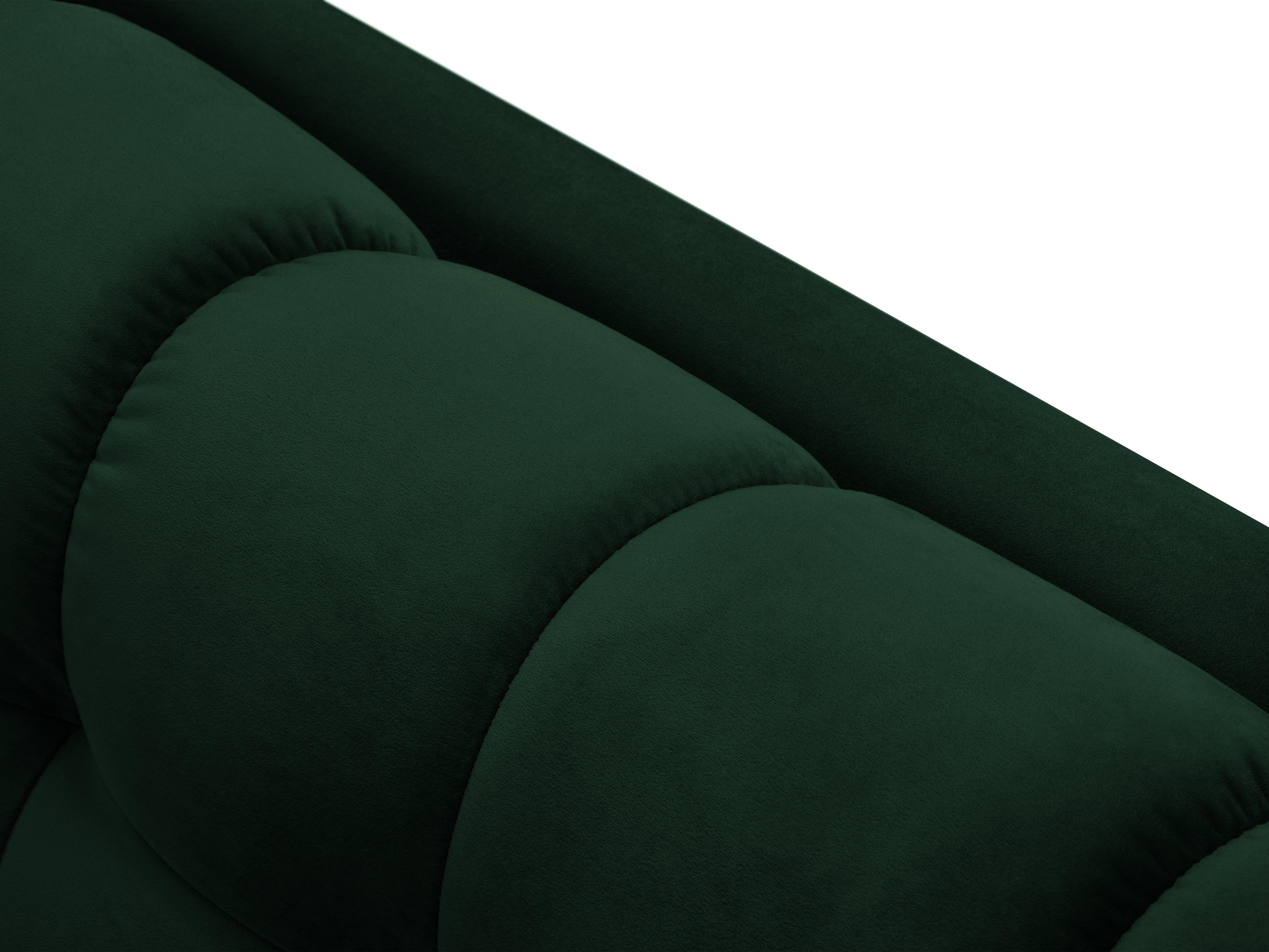 Sofa aksamitna 3-osobowa BALI butelkowa zieleń z czarną podstawą Cosmopolitan Design Eye on Design