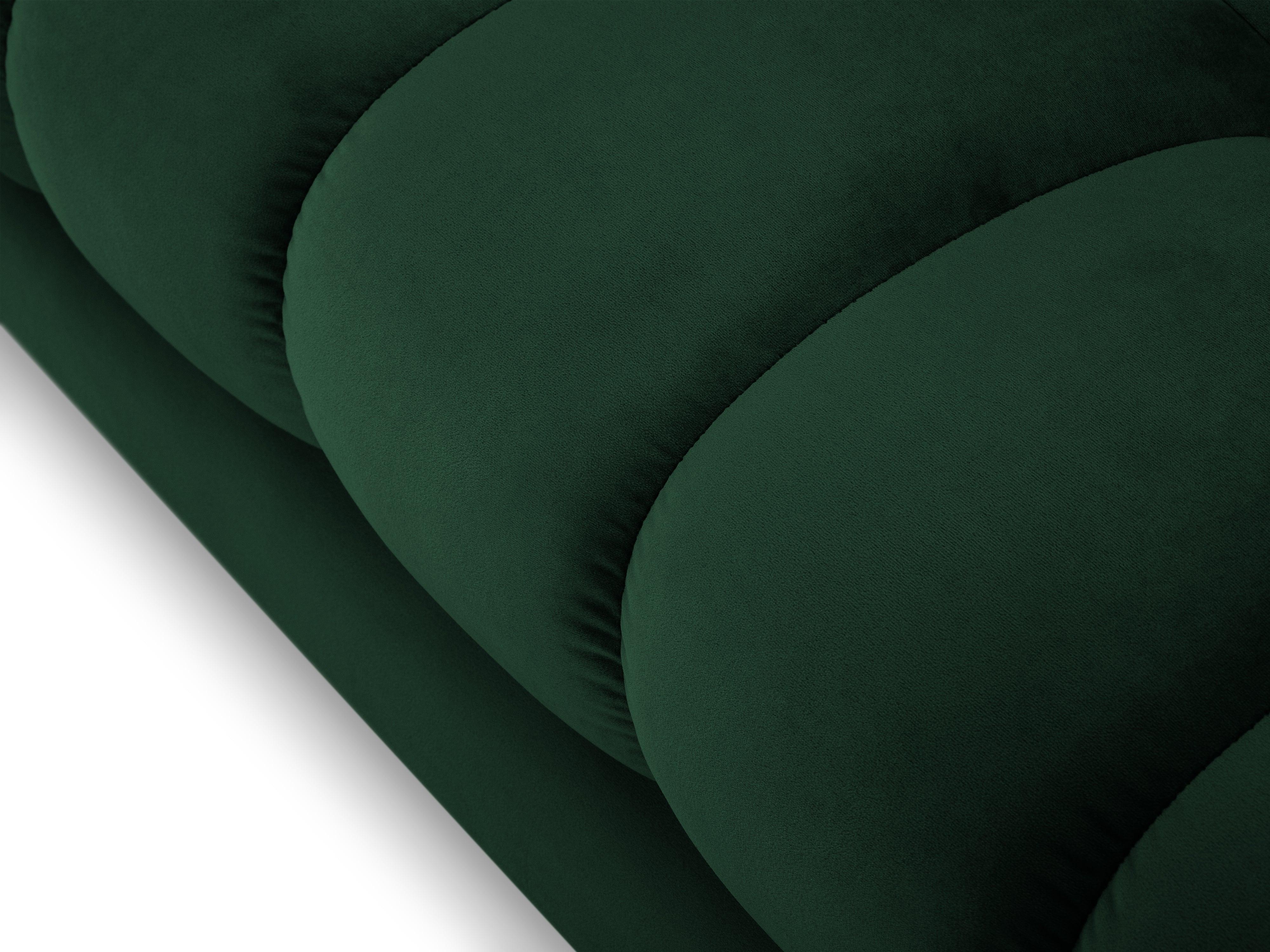 Sofa aksamitna 3-osobowa BALI butelkowa zieleń z czarną podstawą Cosmopolitan Design Eye on Design