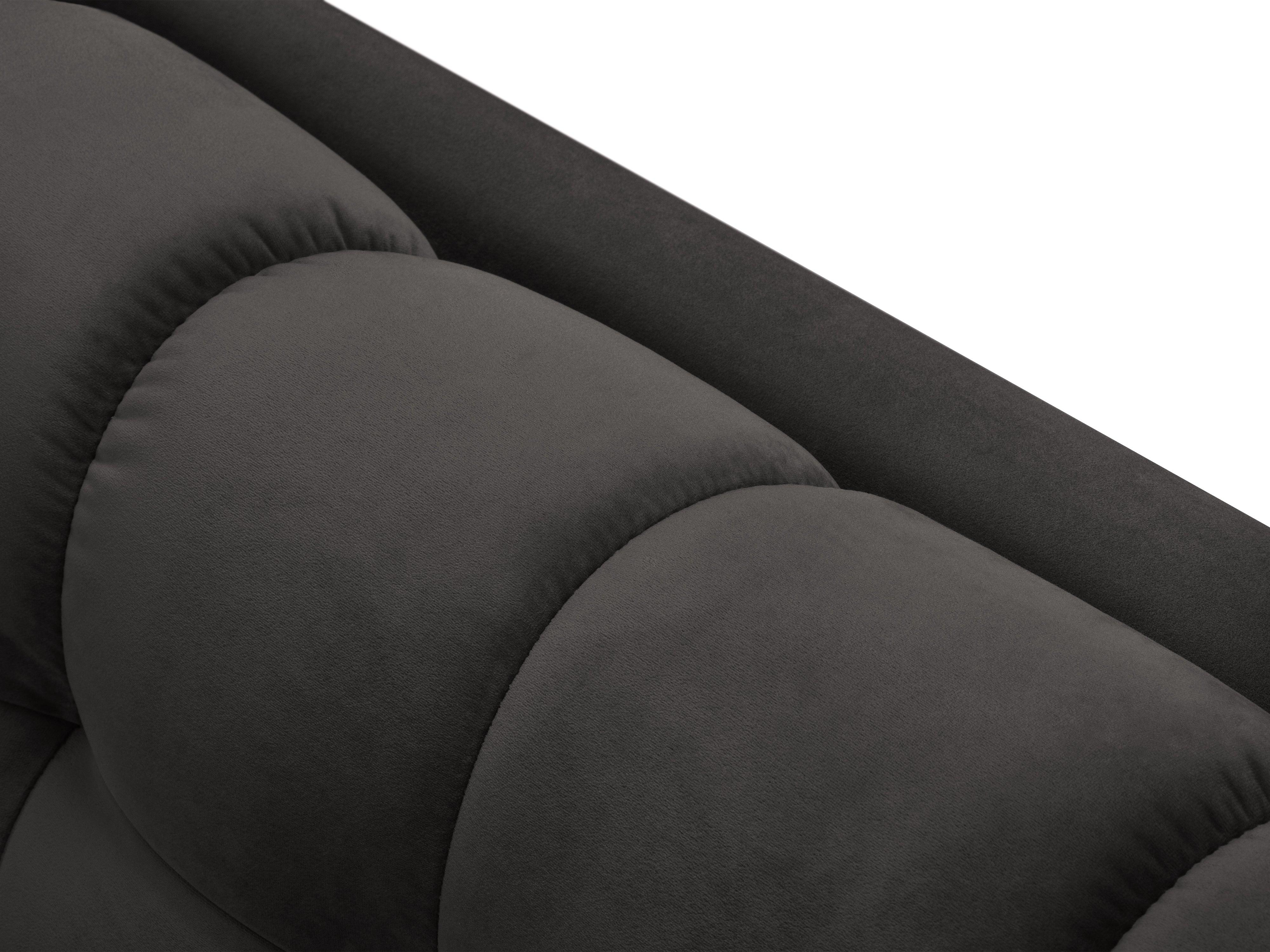 Sofa aksamitna 3-osobowa BALI ciemnoszary z czarną podstawą Cosmopolitan Design Eye on Design