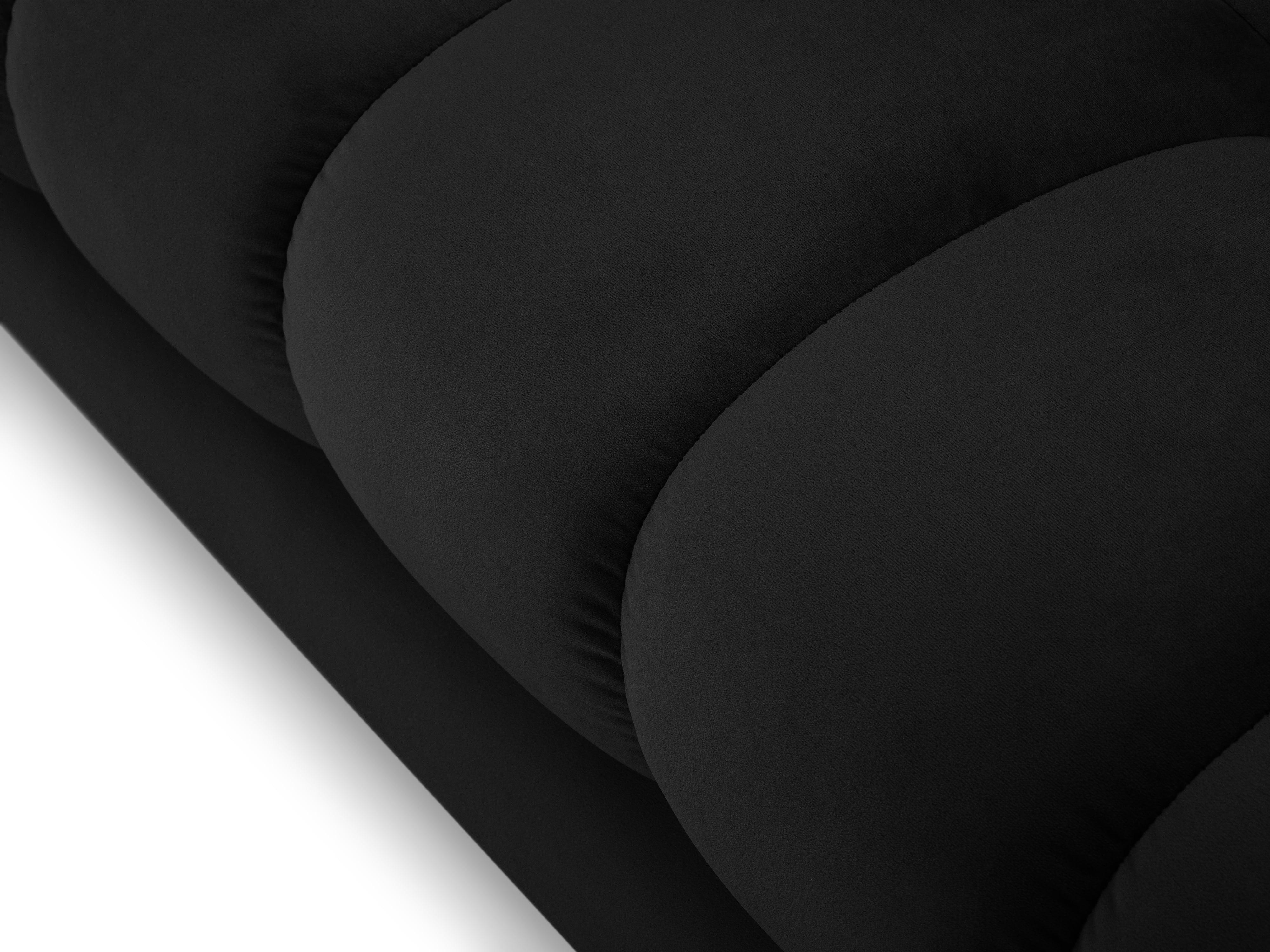 Sofa aksamitna 3-osobowa BALI czarny ze złotą podstawą Cosmopolitan Design Eye on Design