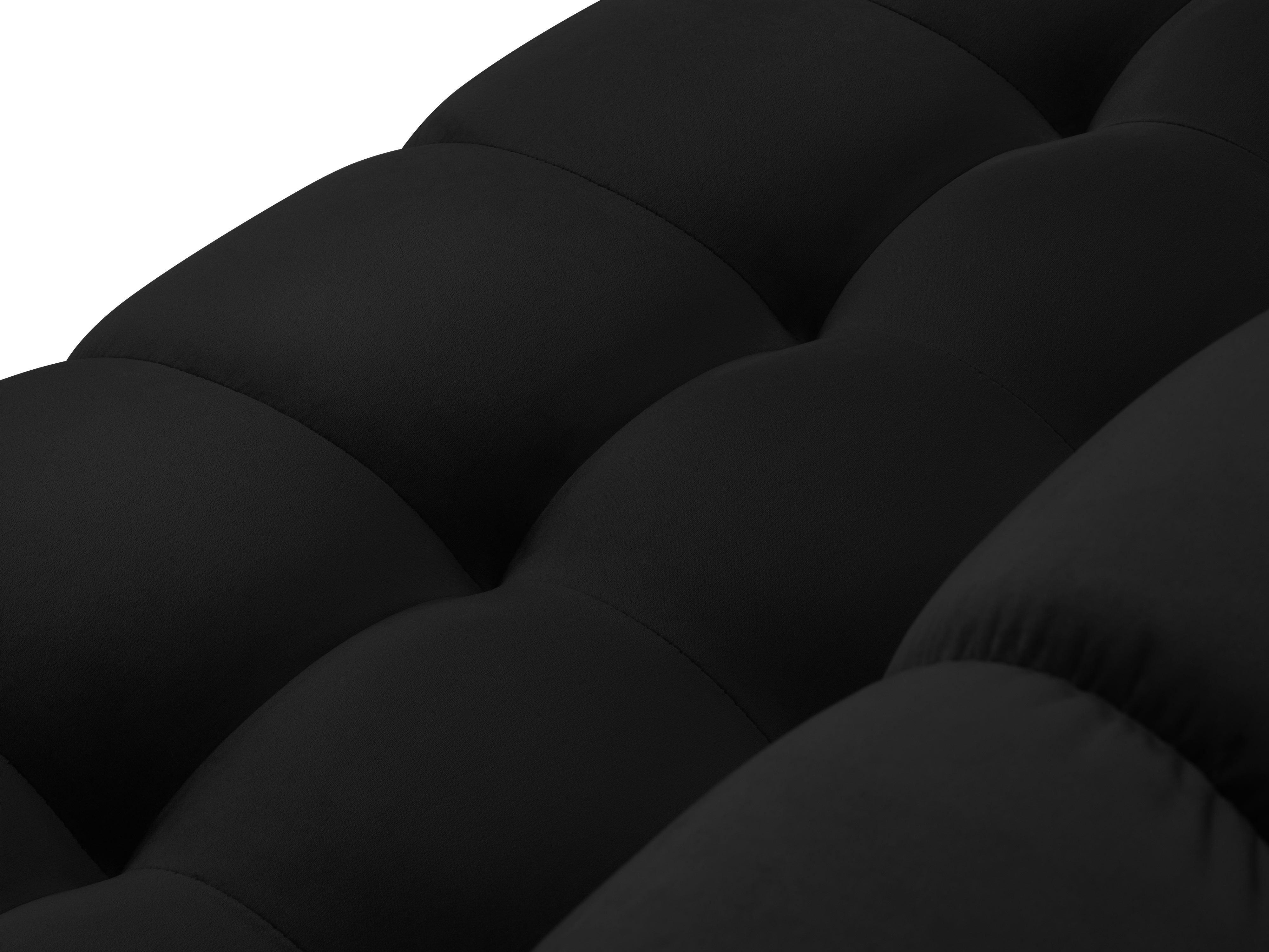 Sofa aksamitna 3-osobowa BALI czarny ze złotą podstawą Cosmopolitan Design Eye on Design