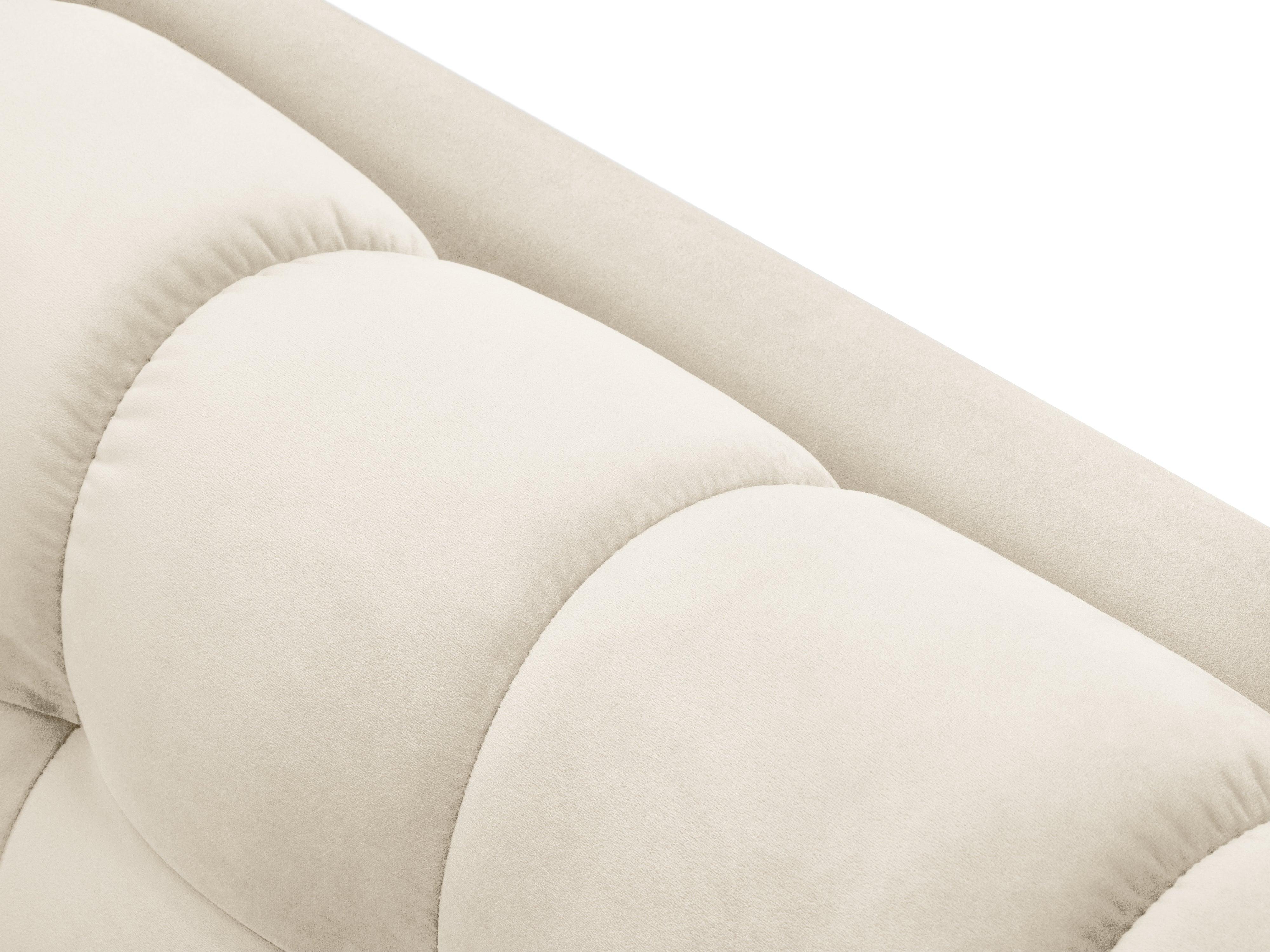 Sofa aksamitna 3-osobowa BALI jasnobeżowy ze złotą podstawą Cosmopolitan Design Eye on Design