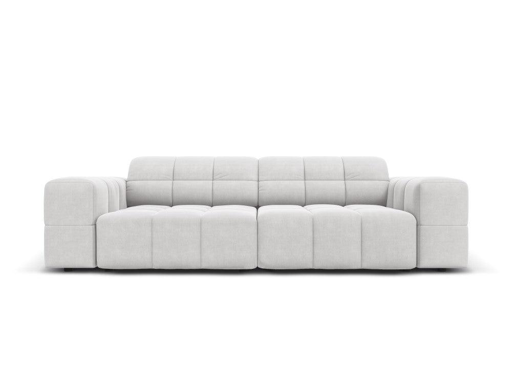 Sofa aksamitna 3-osobowa CHICAGO jasnoszary Cosmopolitan Design Eye on Design