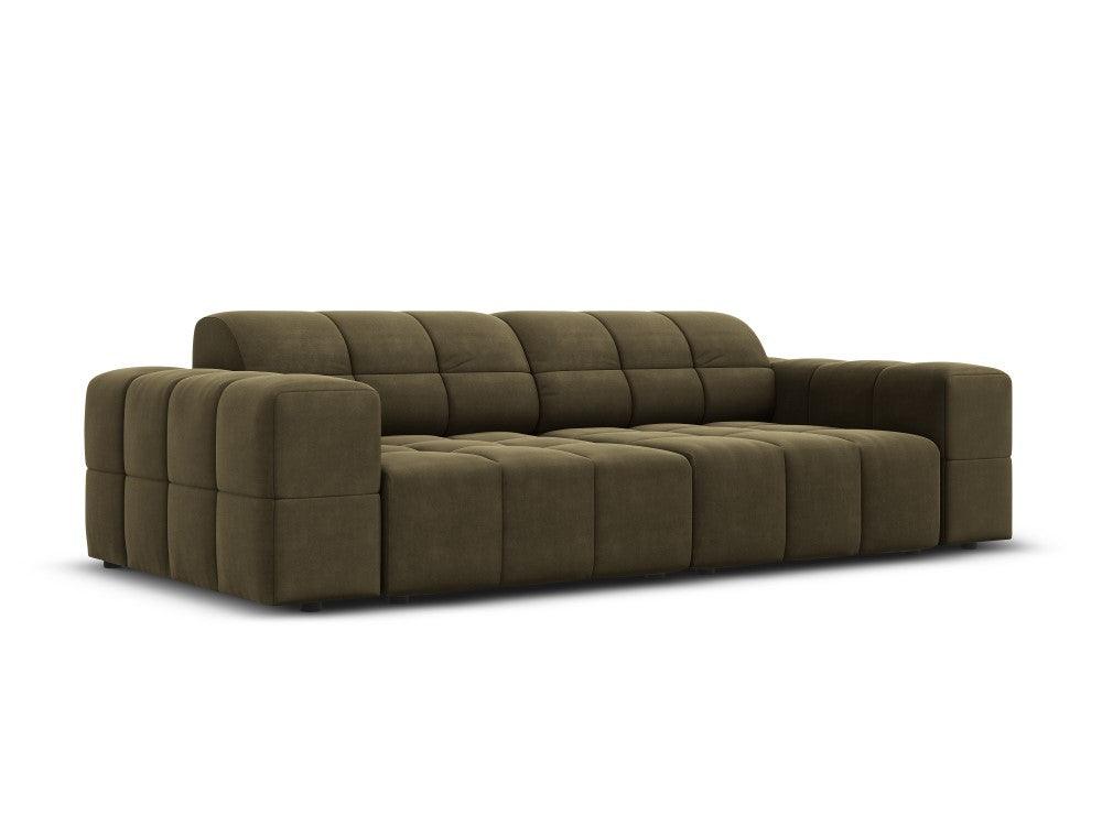 Sofa aksamitna 3-osobowa CHICAGO oliwkowy Cosmopolitan Design Eye on Design