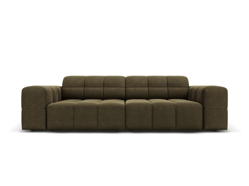 Sofa aksamitna 3-osobowa CHICAGO oliwkowy Cosmopolitan Design Eye on Design